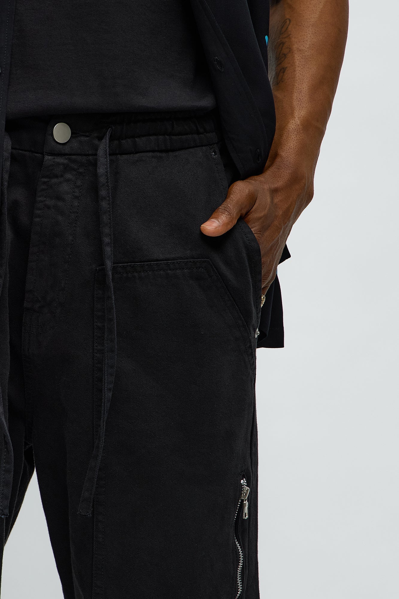 Maybe Next Time Zip Off Baggy Cargo Pants - Black Fashion Nova