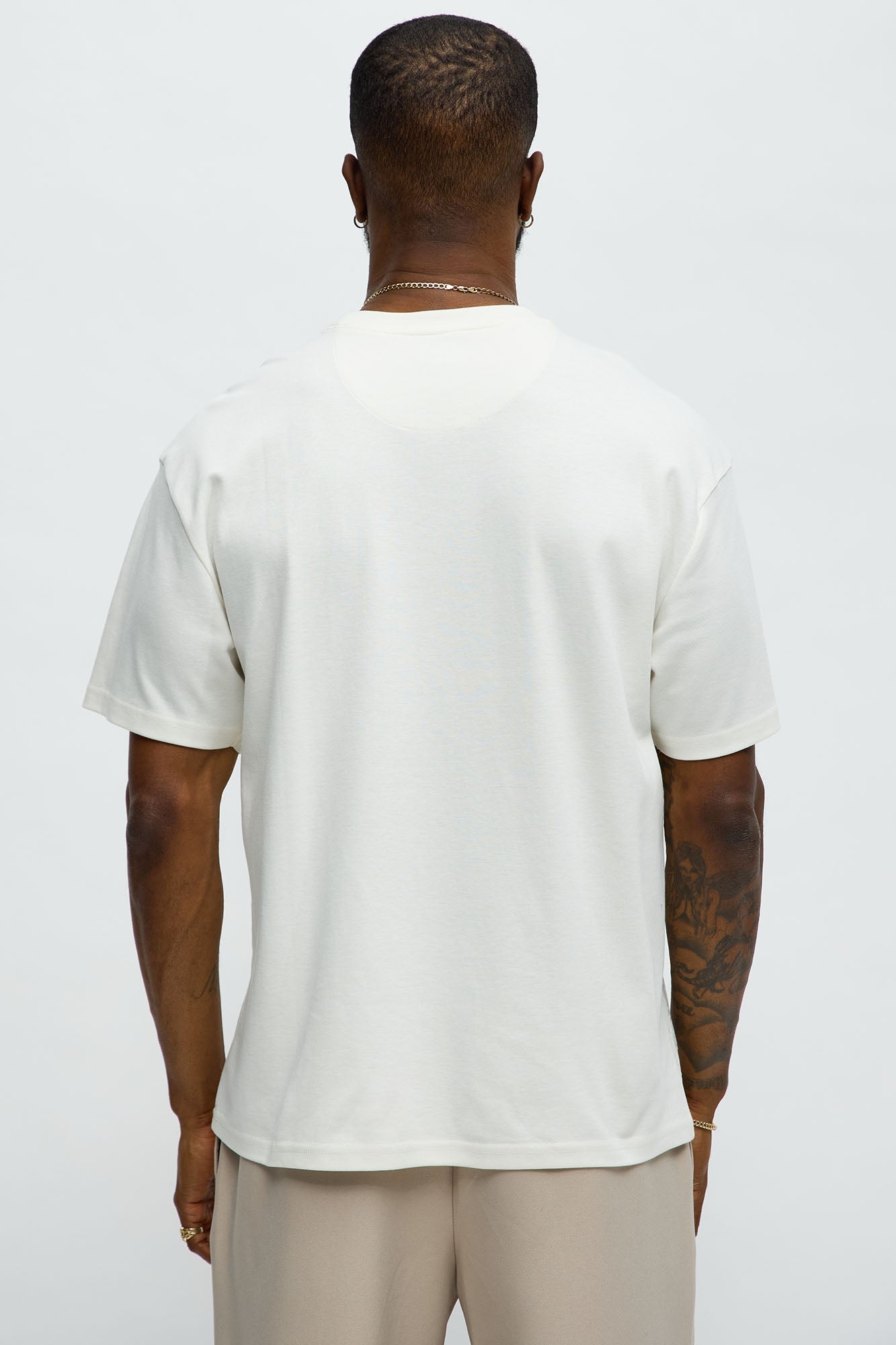 Textured Geometric Short Sleeve Tee - Off White Fashion Nova
