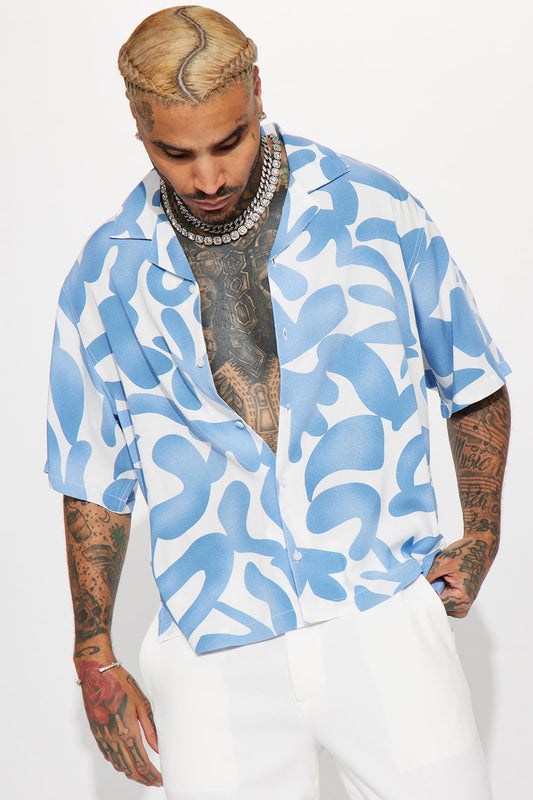 Bold Metric Cuban Shirt - White/combo Fashion Nova