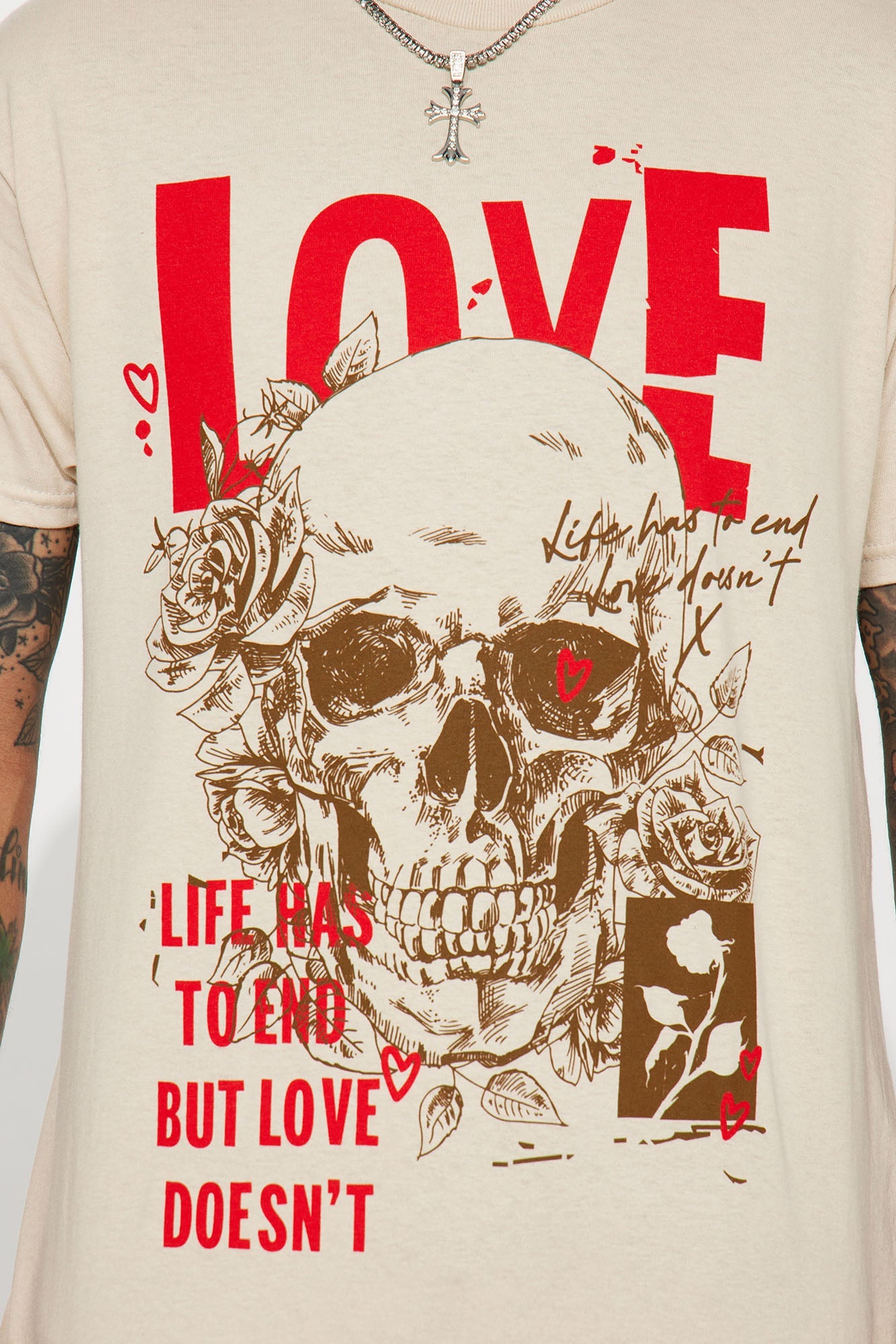 Love Doesn't End Short Sleeve Tee - Tan Fashion Nova