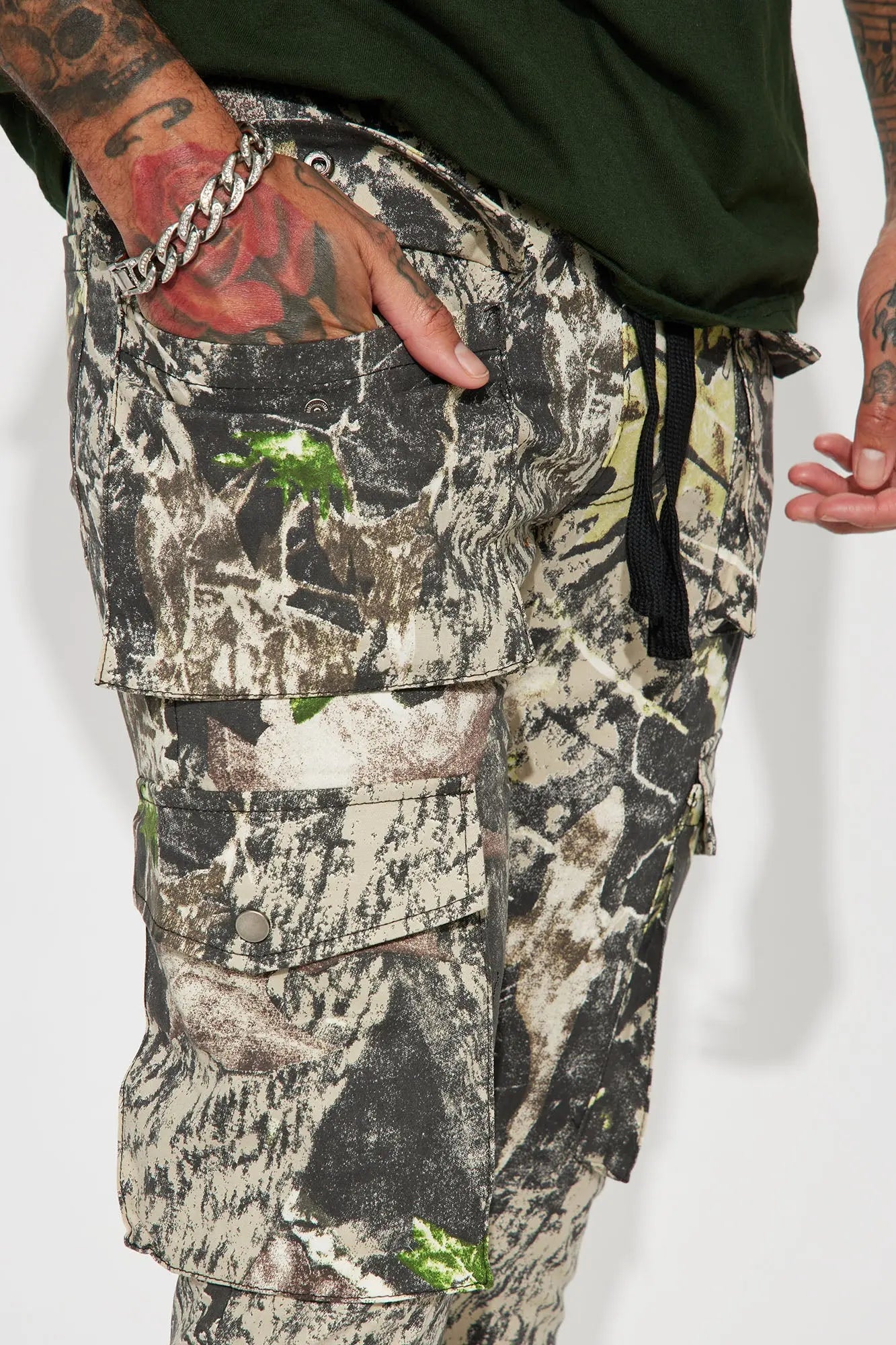 Worker Slim Cargo Pants - Green/combo Fashion Nova