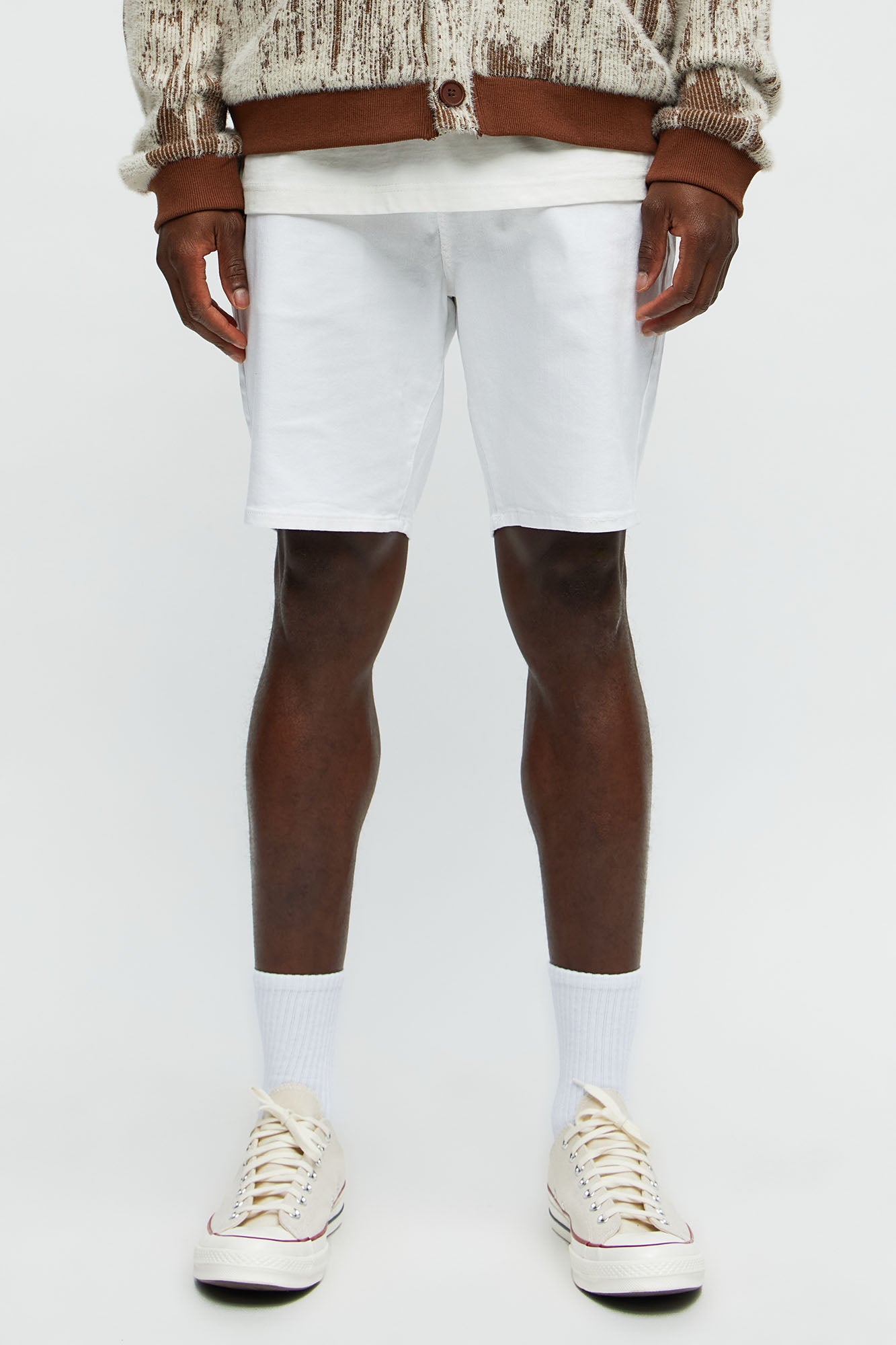Cornell Slim Denim Shorts - White Fashion Nova