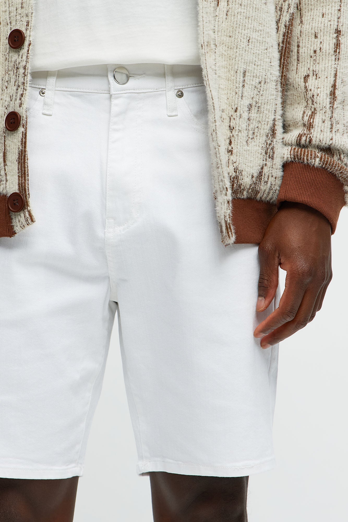 Cornell Slim Denim Shorts - White Fashion Nova