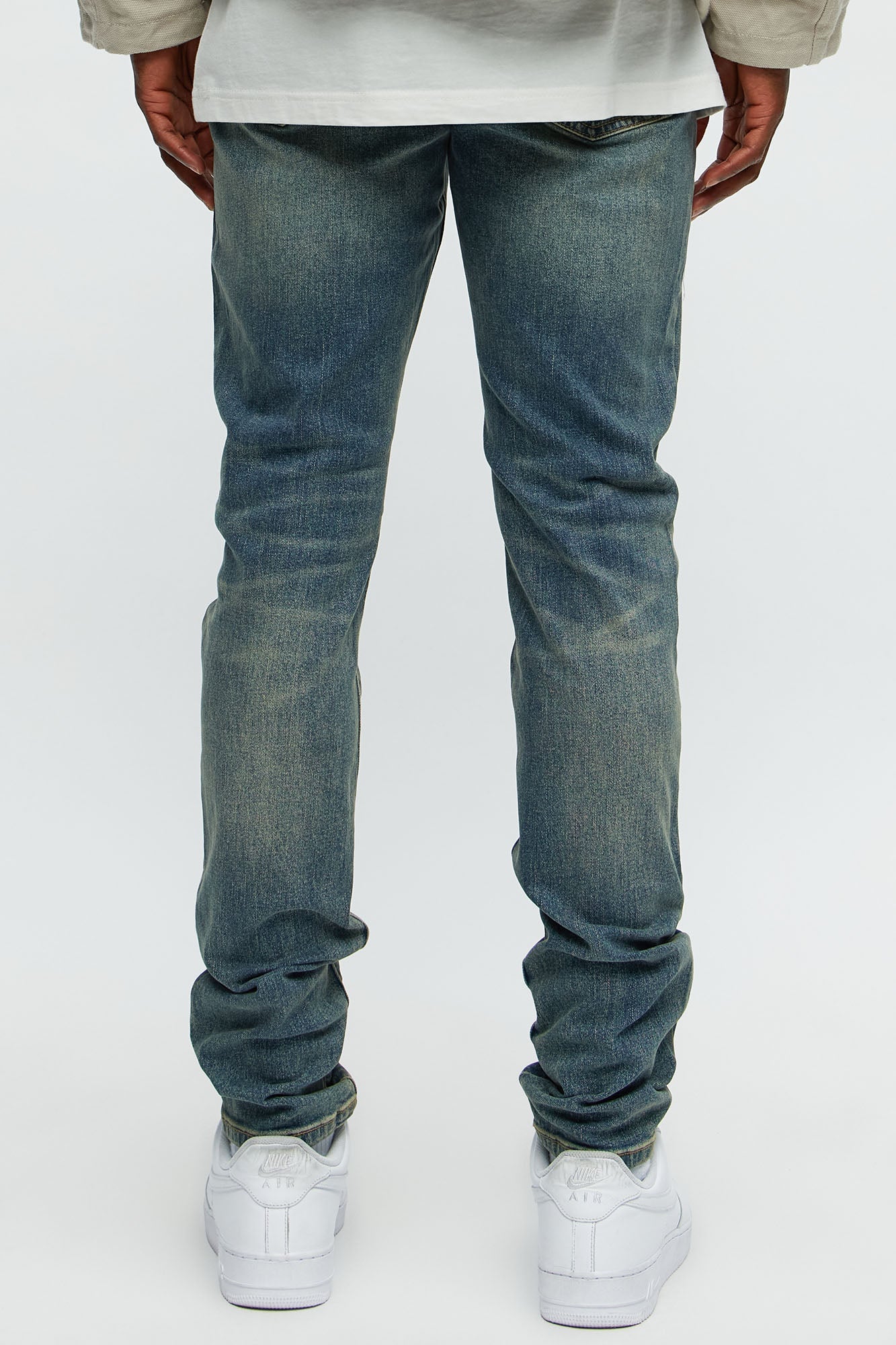 Look At Me Stacked Skinny Jeans - Vintage Blue Wash Fashion Nova