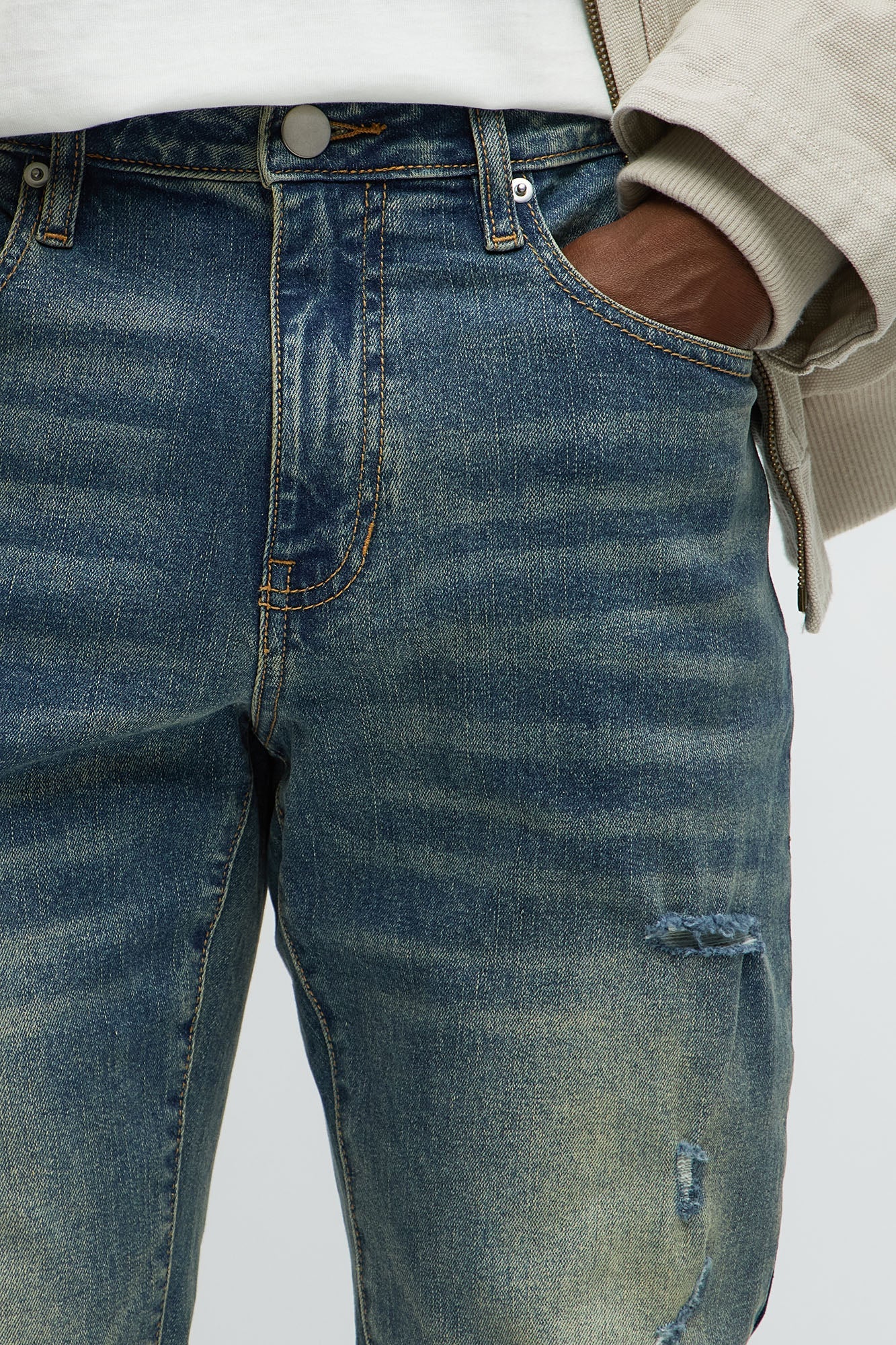 Look At Me Stacked Skinny Jeans - Vintage Blue Wash Fashion Nova