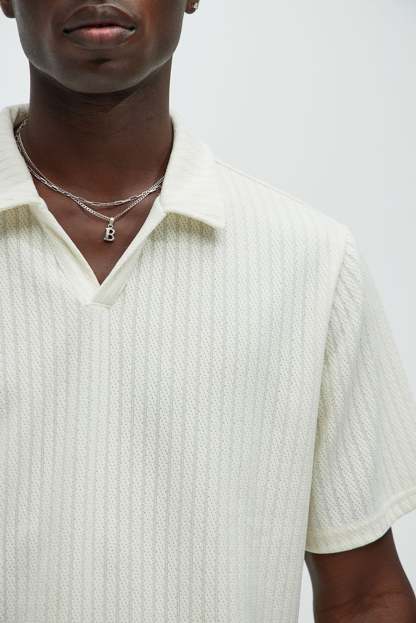Easton Textured Polo Shirt - Off White Fashion Nova