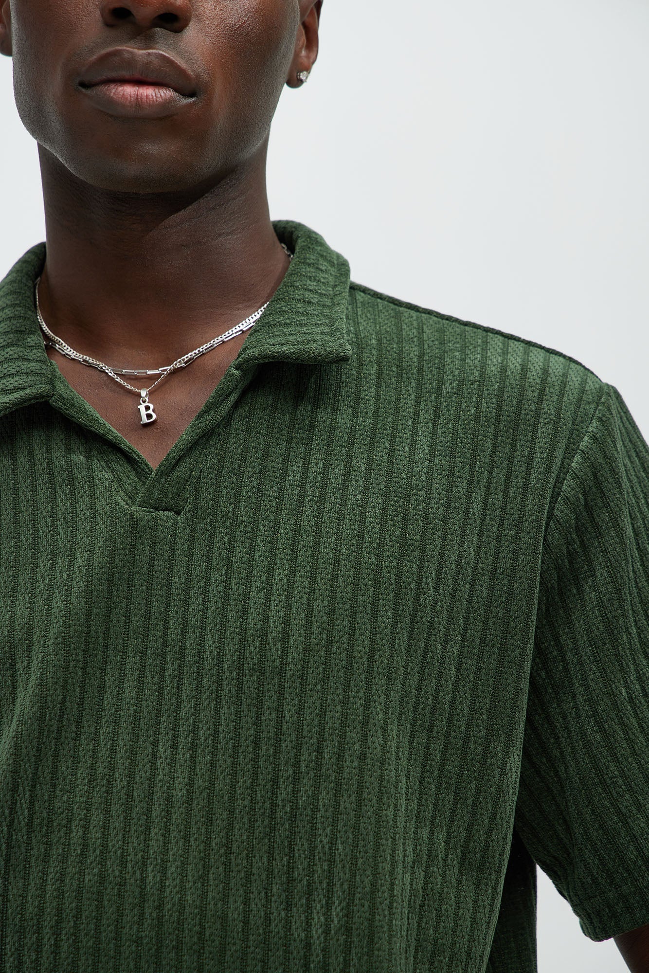 Easton Textured Polo Shirt - Green Fashion Nova