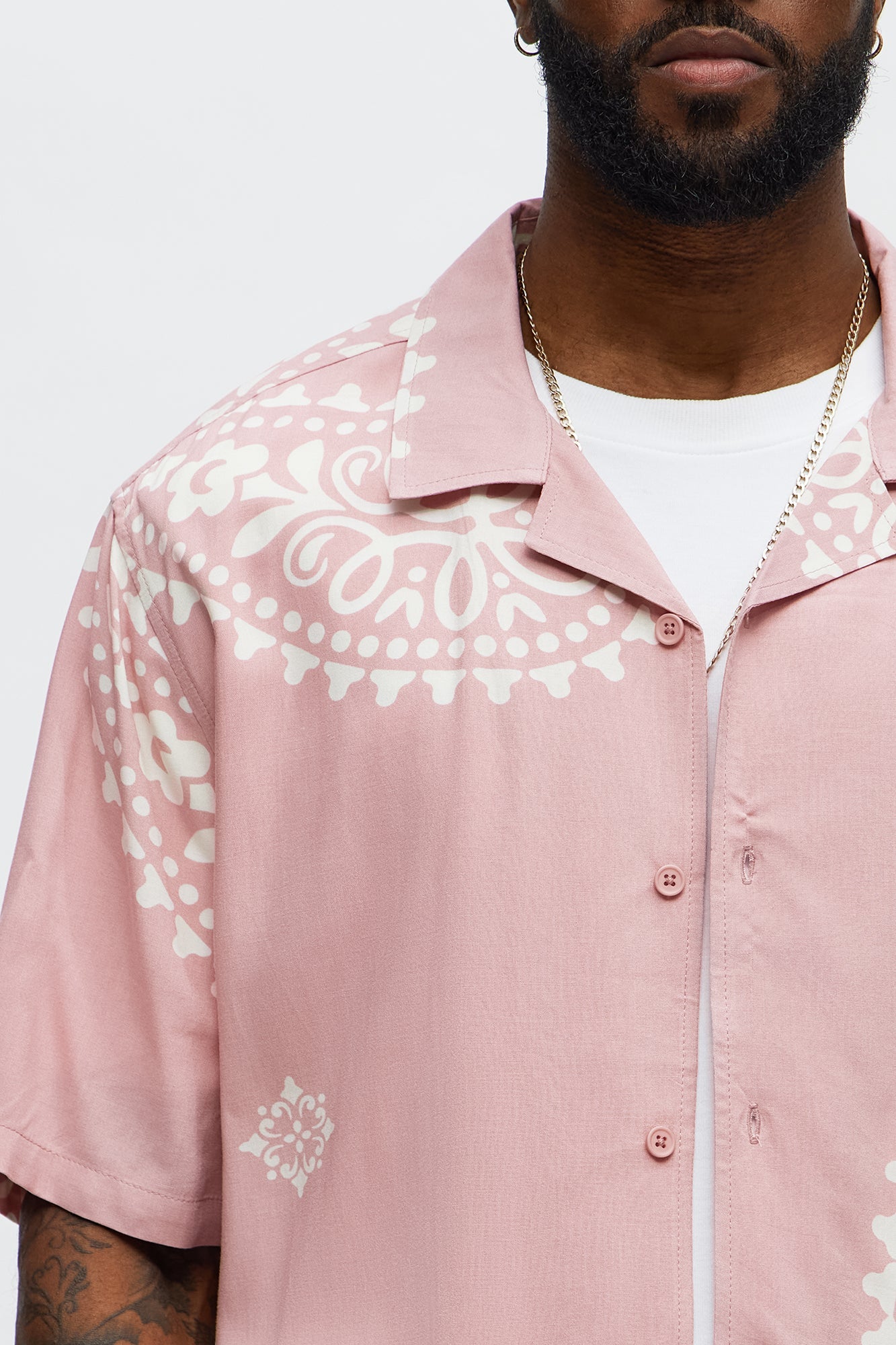 Paisley Rayon Shirt - Pink Fashion Nova