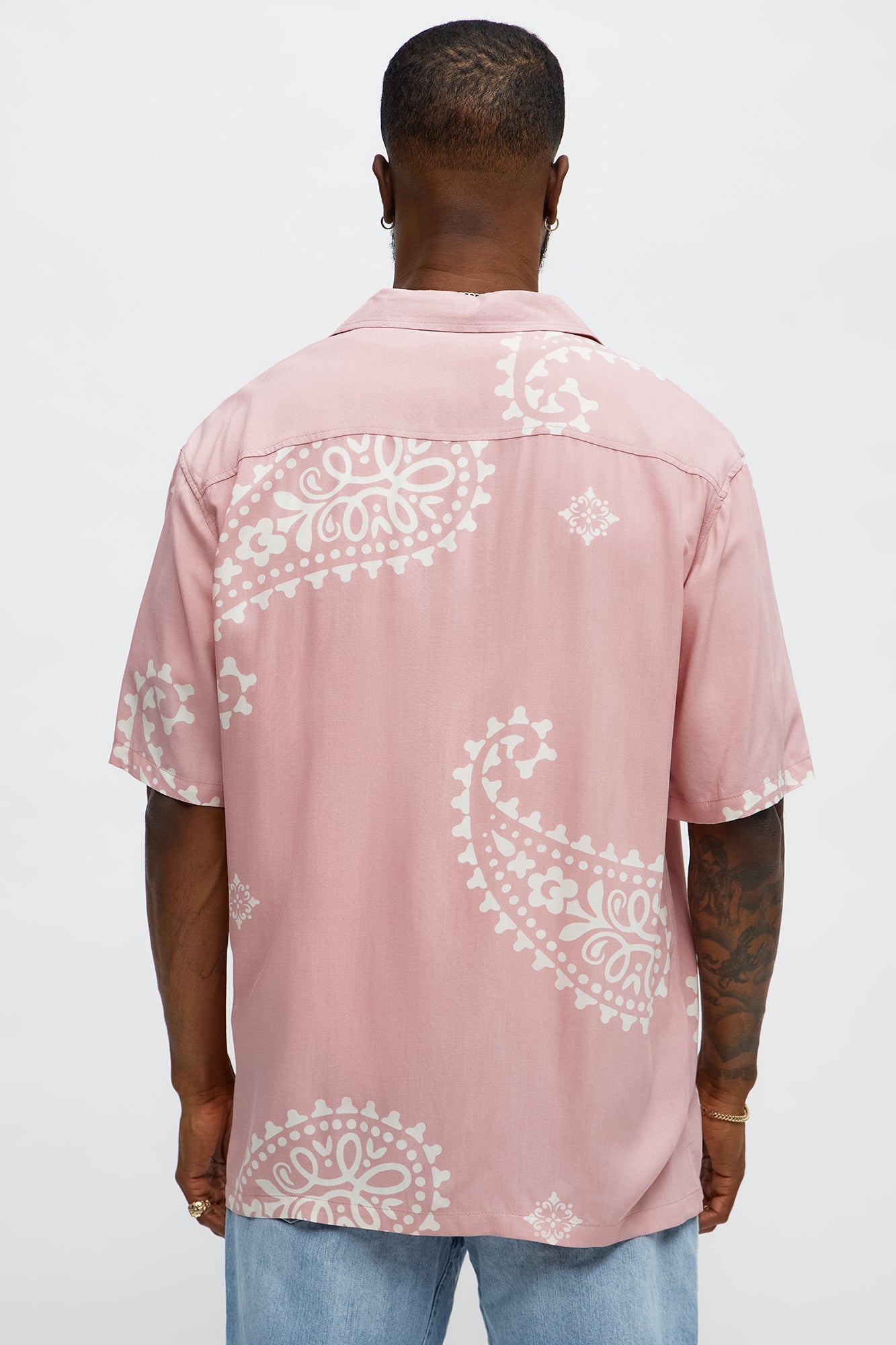 Paisley Rayon Shirt - Pink Fashion Nova