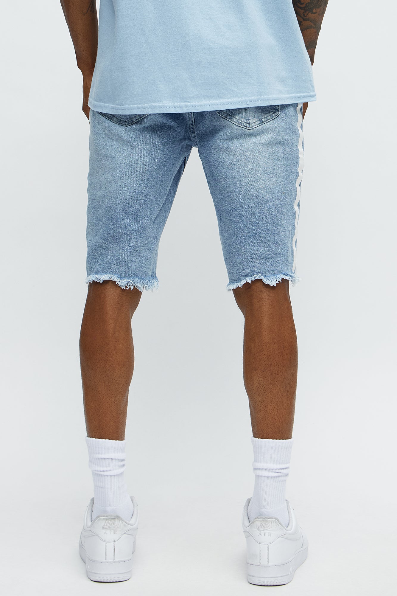 Picture Me Rollin Striped Denim Shorts - MediumWash Fashion Nova
