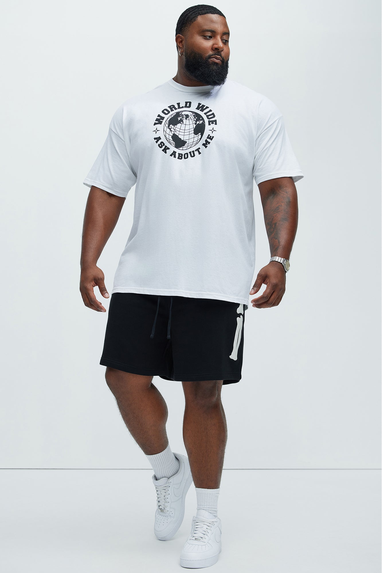 Tyson Bones Relaxed Shorts - Black Fashion Nova