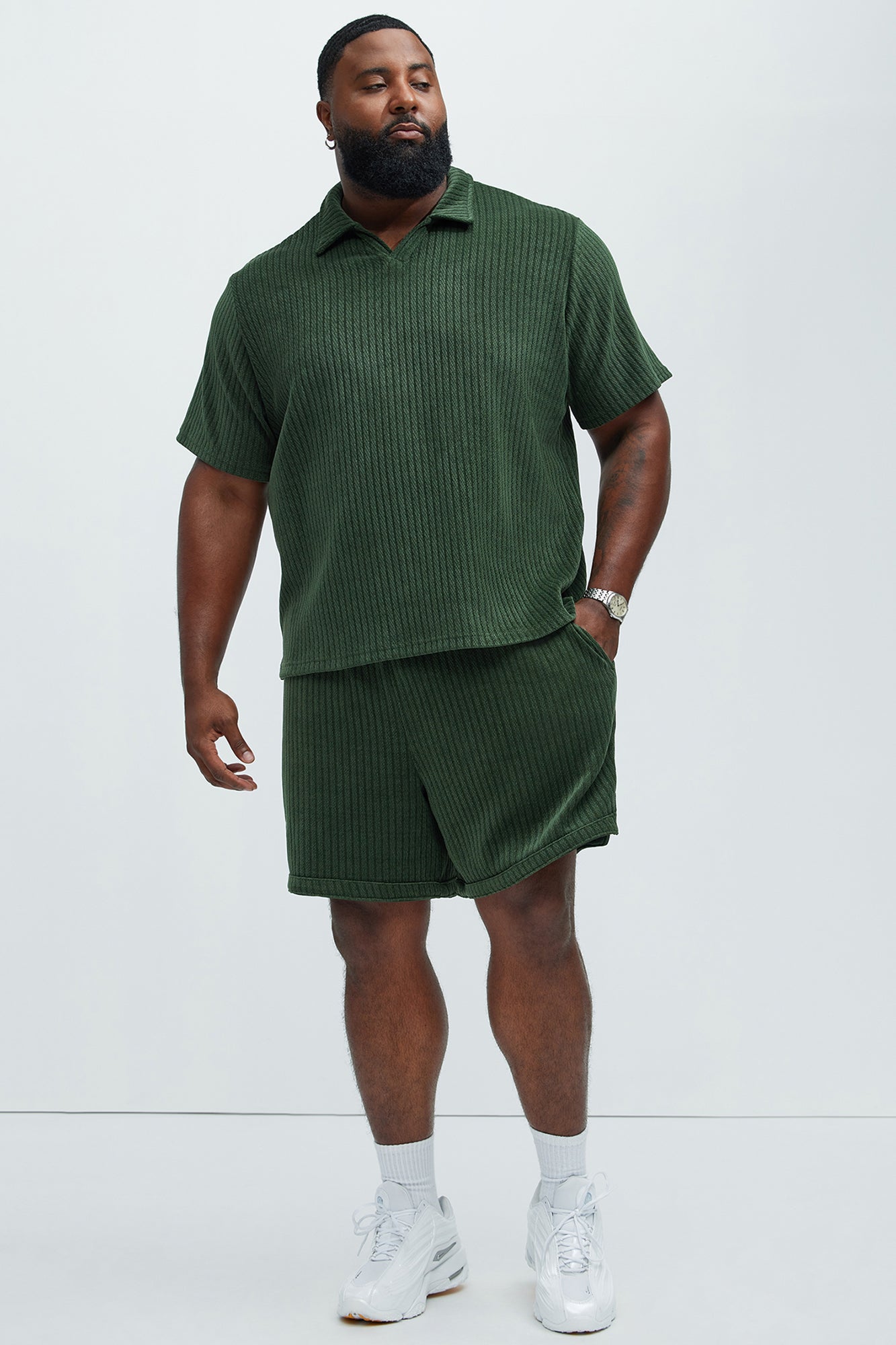Easton Textured Polo Shirt - Green Fashion Nova