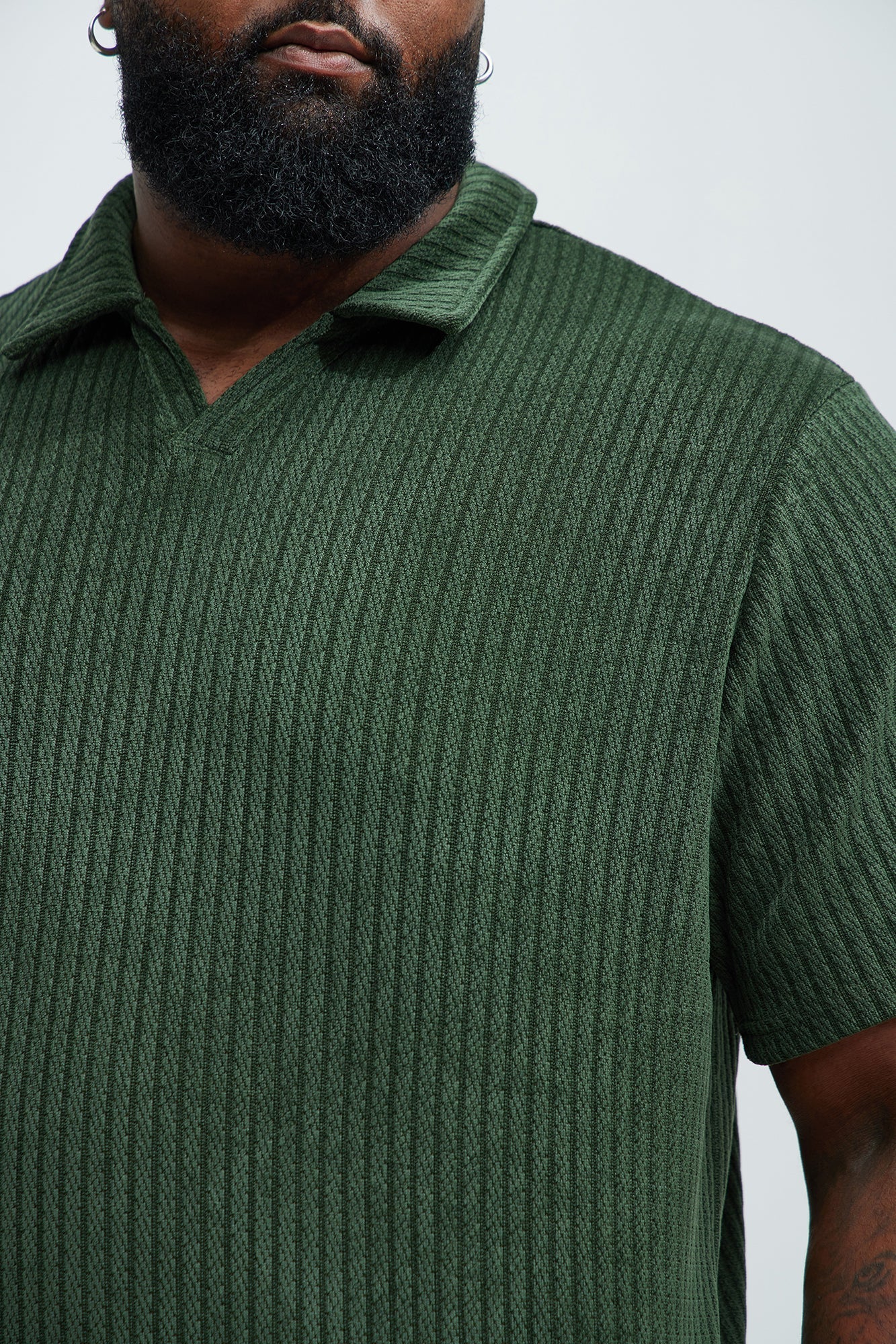 Easton Textured Polo Shirt - Green Fashion Nova
