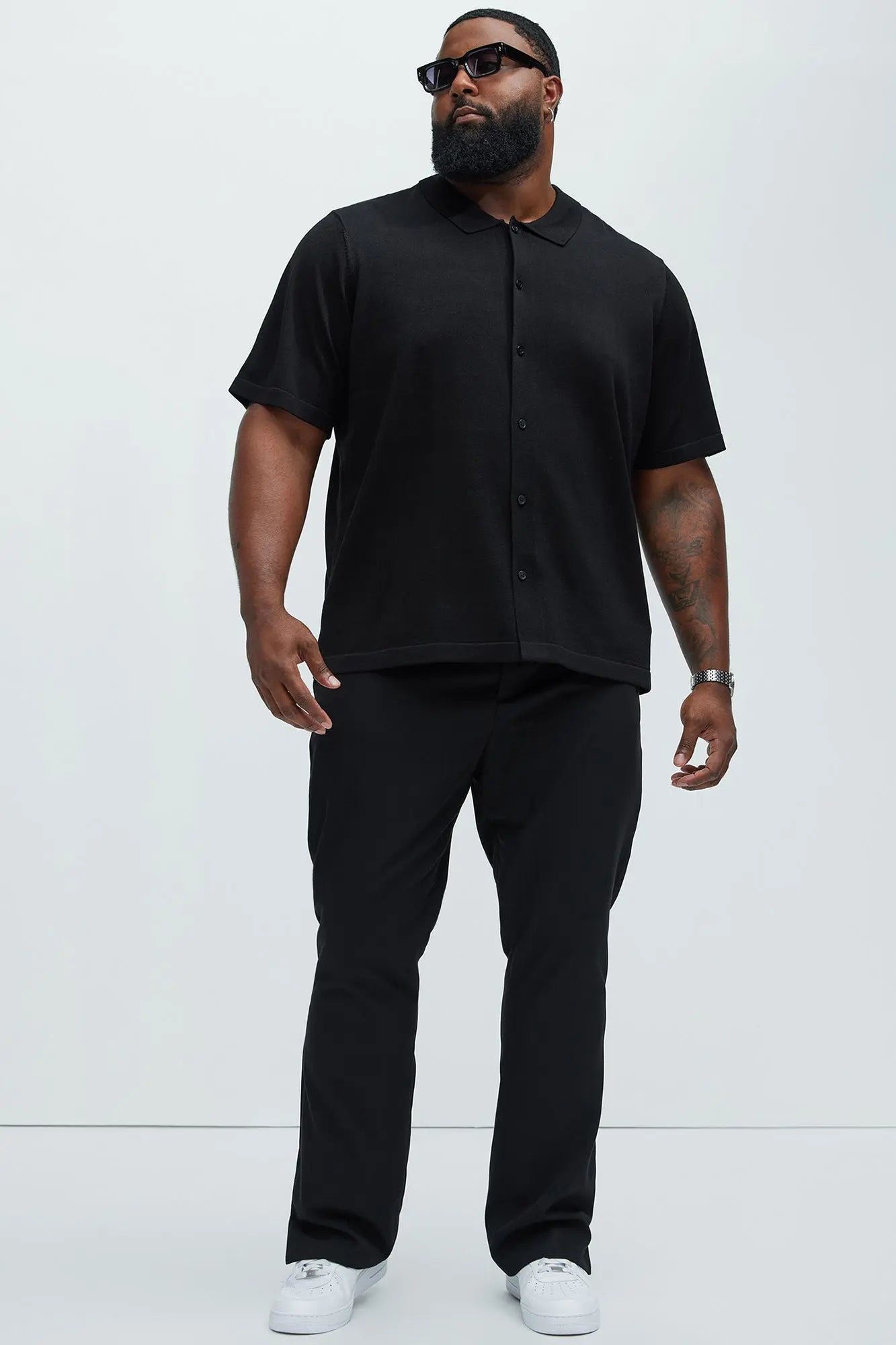 Baker Resort Knit Shirt - Black Fashion Nova