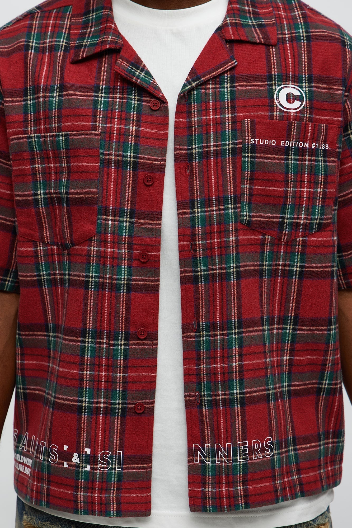 Culture Plaid Cropped Button Up Shirt - Red Fashion Nova