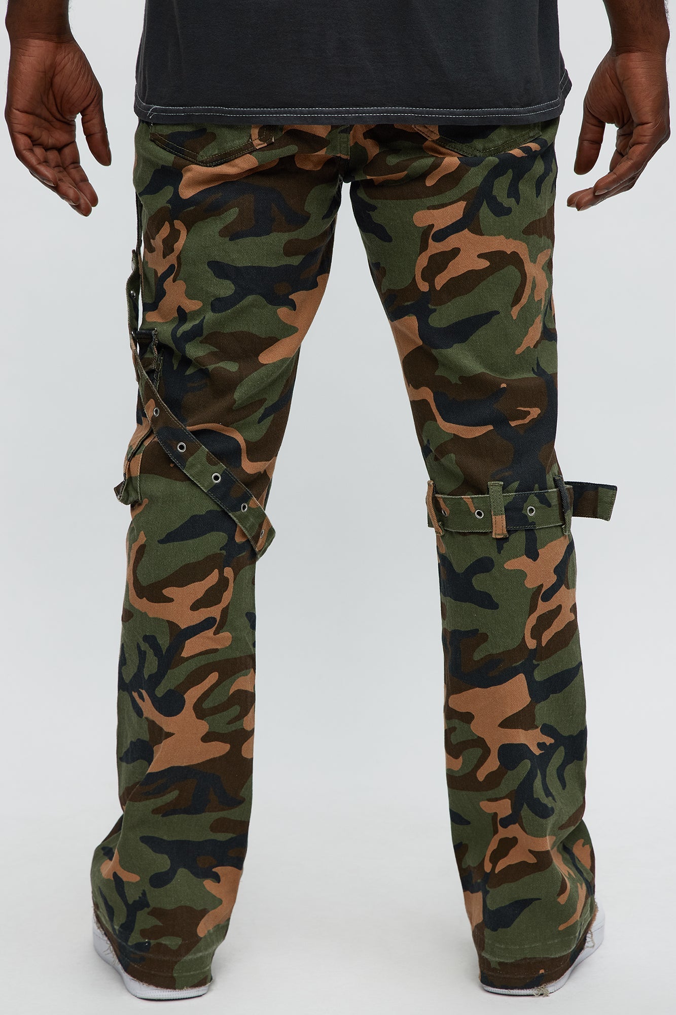 Strap Me Up Stacked Skinny Flare Jeans - Camouflage Fashion Nova
