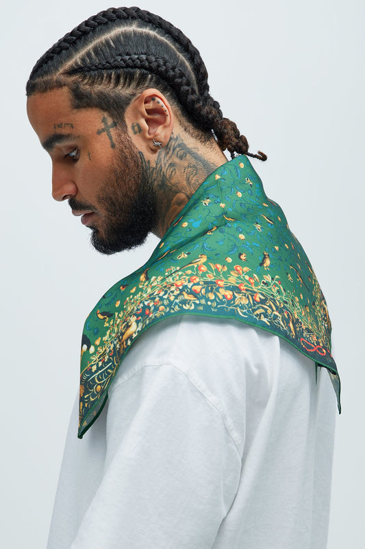 Birds Of A Flock Bandana - Green/combo Fashion Nova
