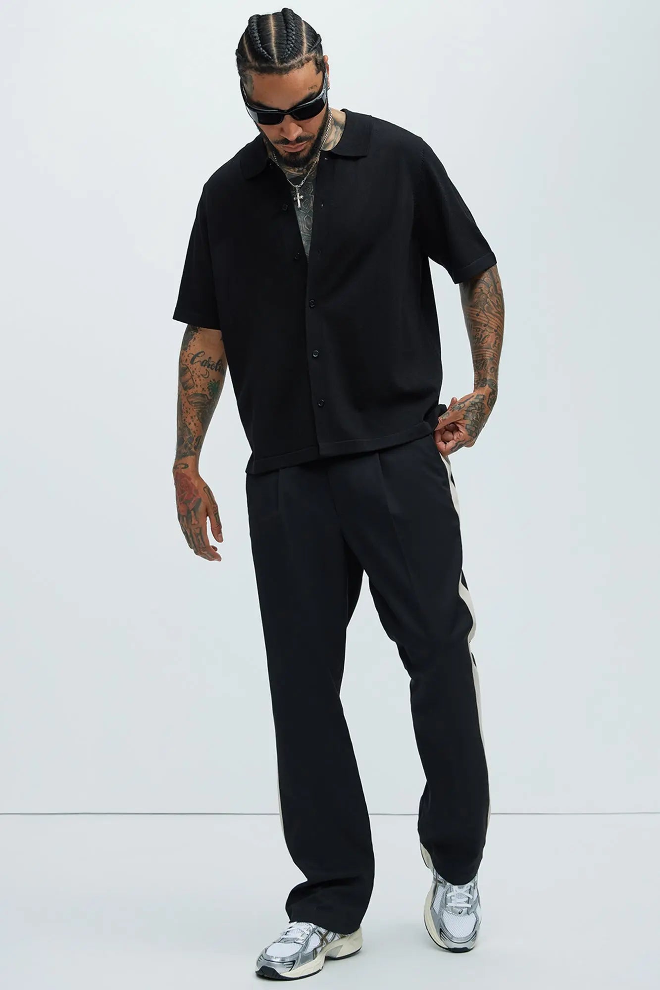 Baker Resort Knit Shirt - Black Fashion Nova
