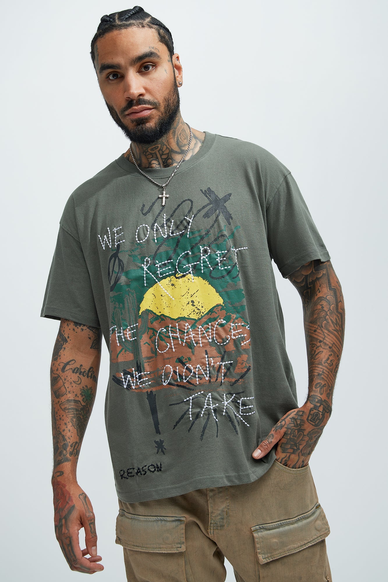 No Regrets Short Sleeve Tee - Olive Fashion Nova