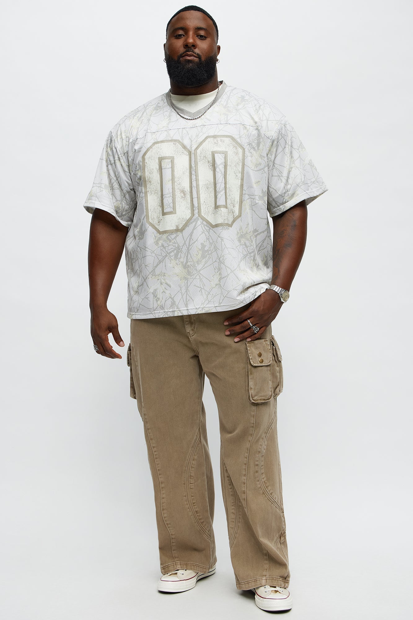 Short Sleeve Camo Jersey - Cream Fashion Nova
