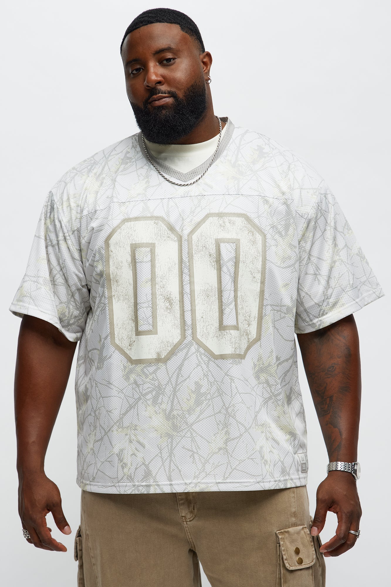 Short Sleeve Camo Jersey - Cream Fashion Nova