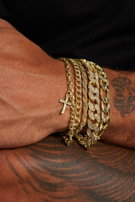 Stacks On Stacks Bracelet Set - Gold Fashion Nova
