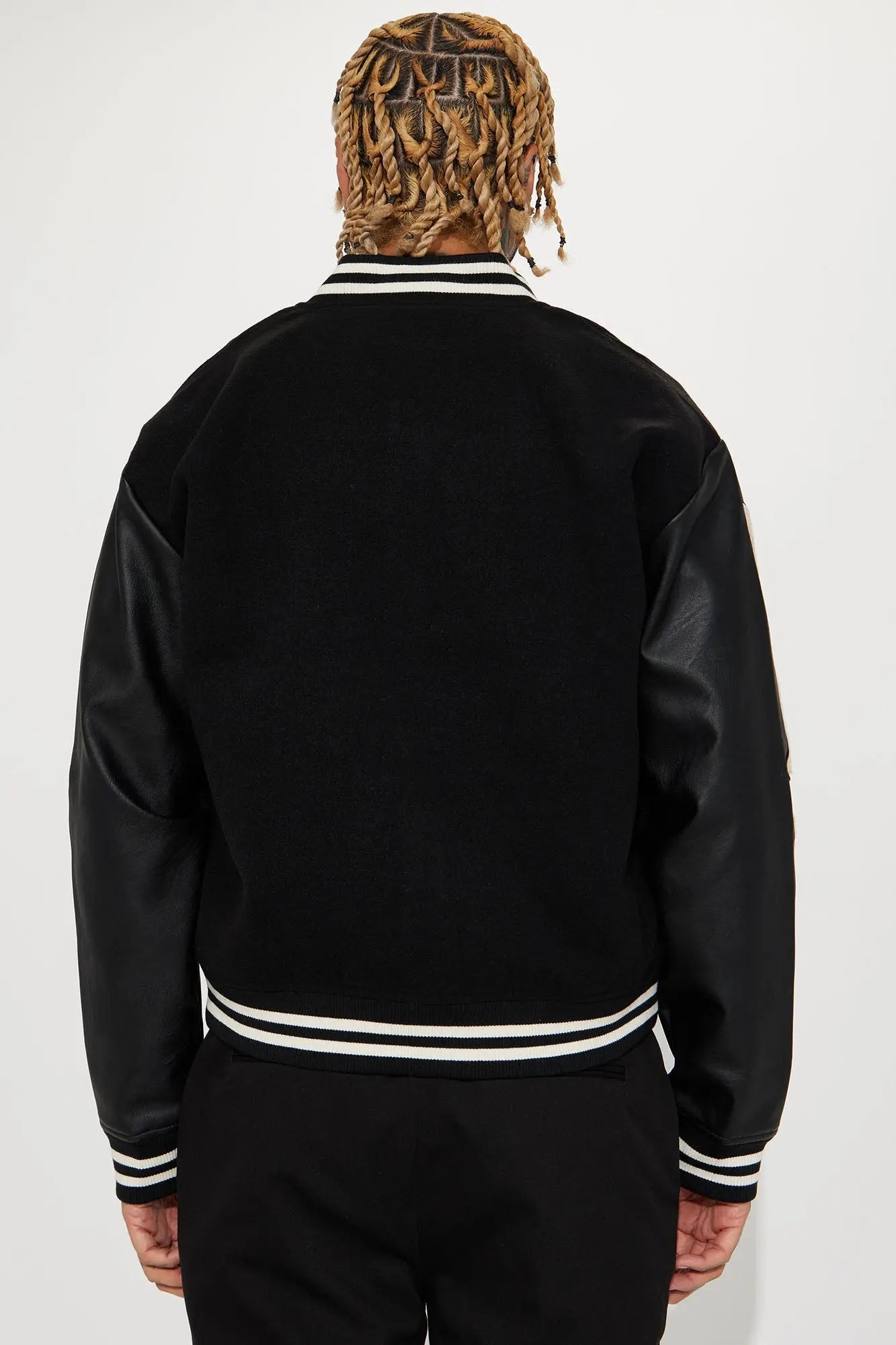 Bone Applique Varsity Bomber Jacket - Black Fashion Nova