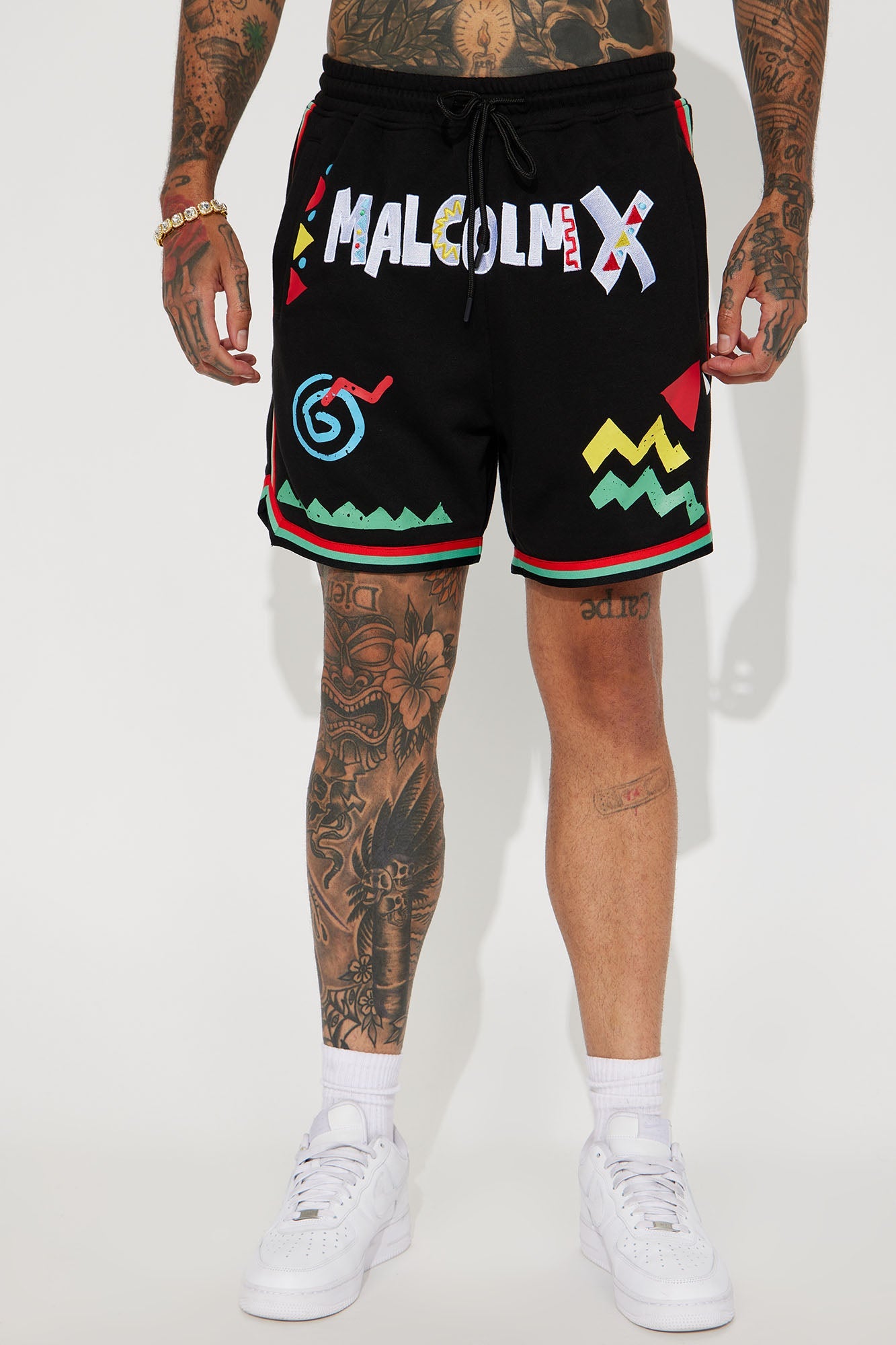 Malcom X Art Shorts - Black Fashion Nova