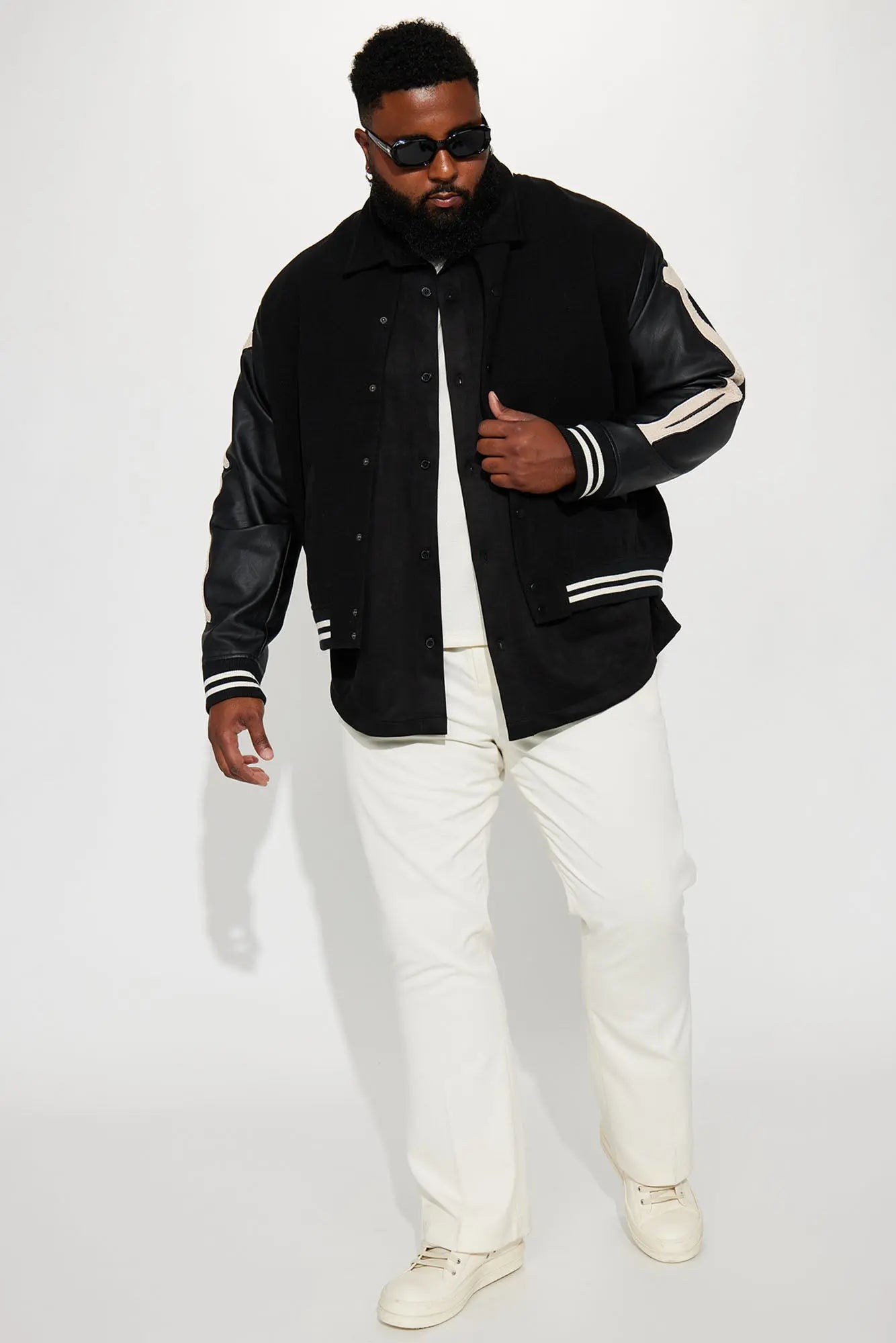 Bone Applique Varsity Bomber Jacket - Black Fashion Nova
