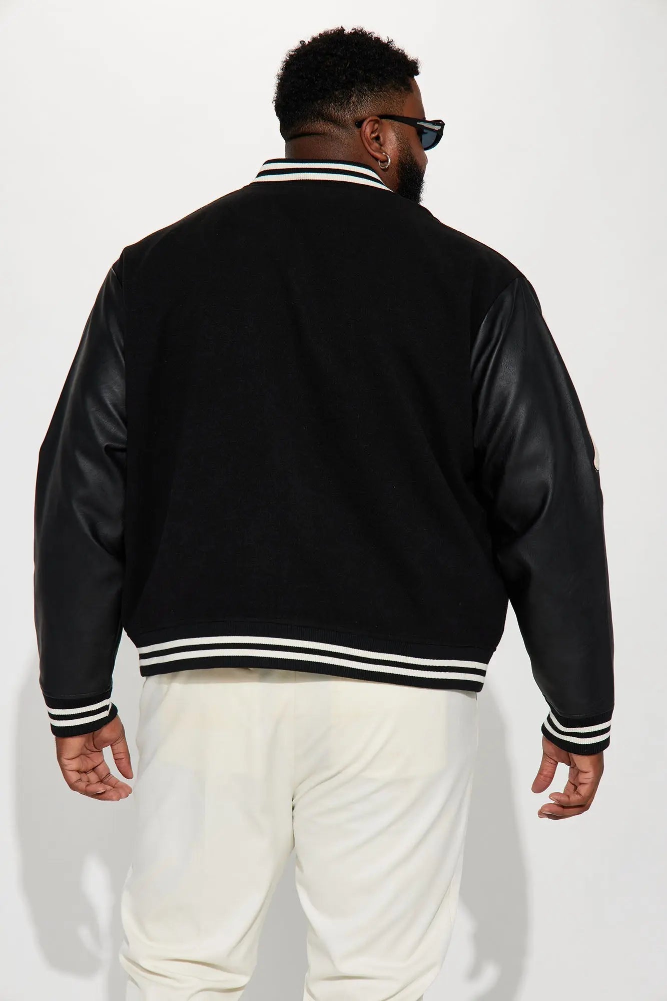 Bone Applique Varsity Bomber Jacket - Black Fashion Nova