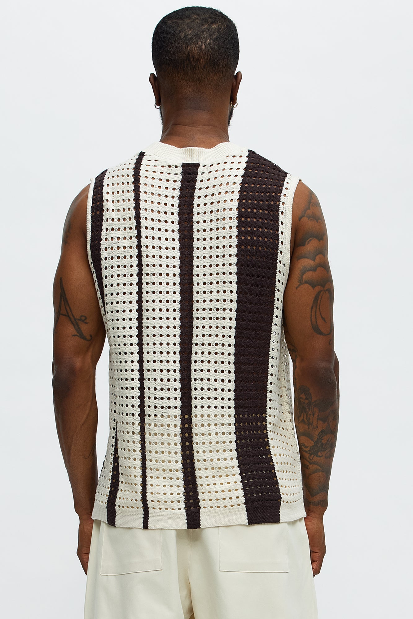 Multistriped Knit Muscle Tee - Cream/combo Fashion Nova