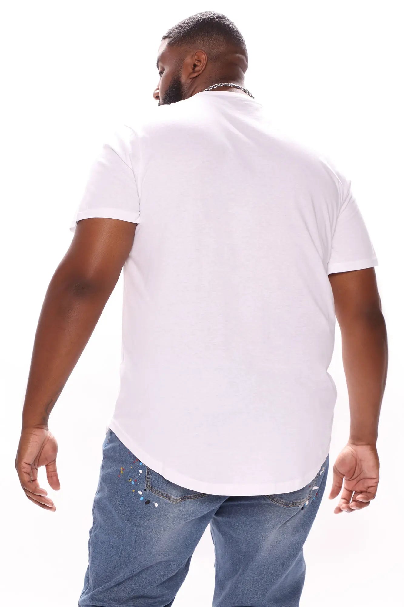 Essential Short Sleeve Scallop Crew Tee - White Fashion Nova