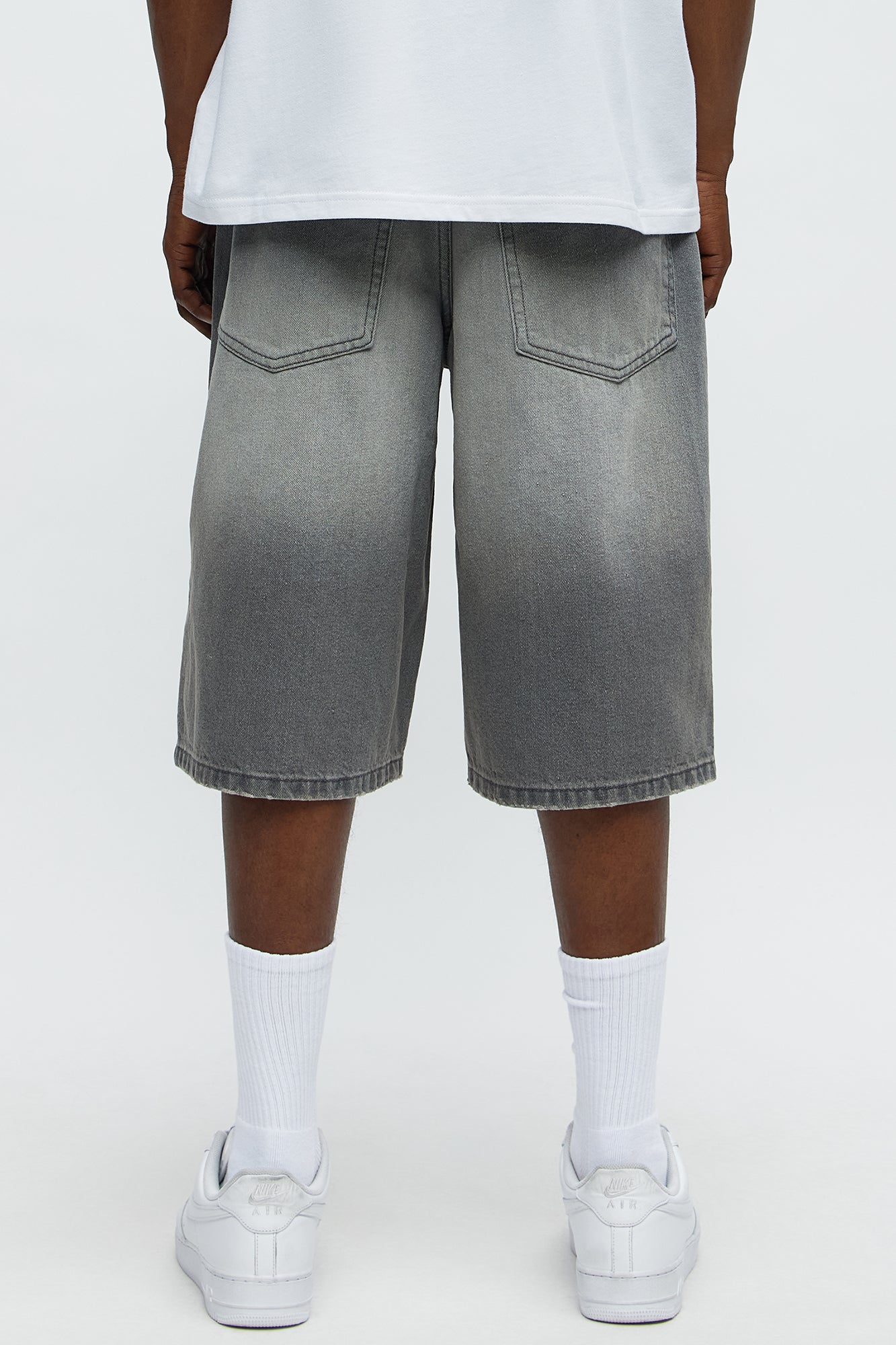 Baggy Shadowline Denim Short - Grey Fashion Nova