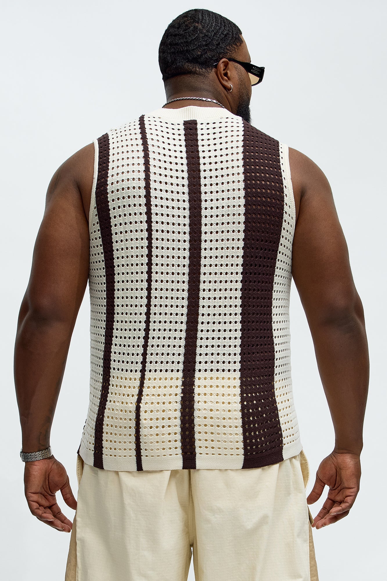 Multistriped Knit Muscle Tee - Cream/combo Fashion Nova