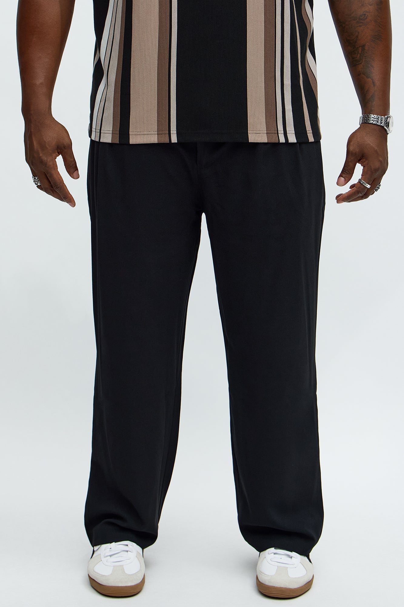 Golden Hour Straight Double Pleated Trouser - Black Fashion Nova