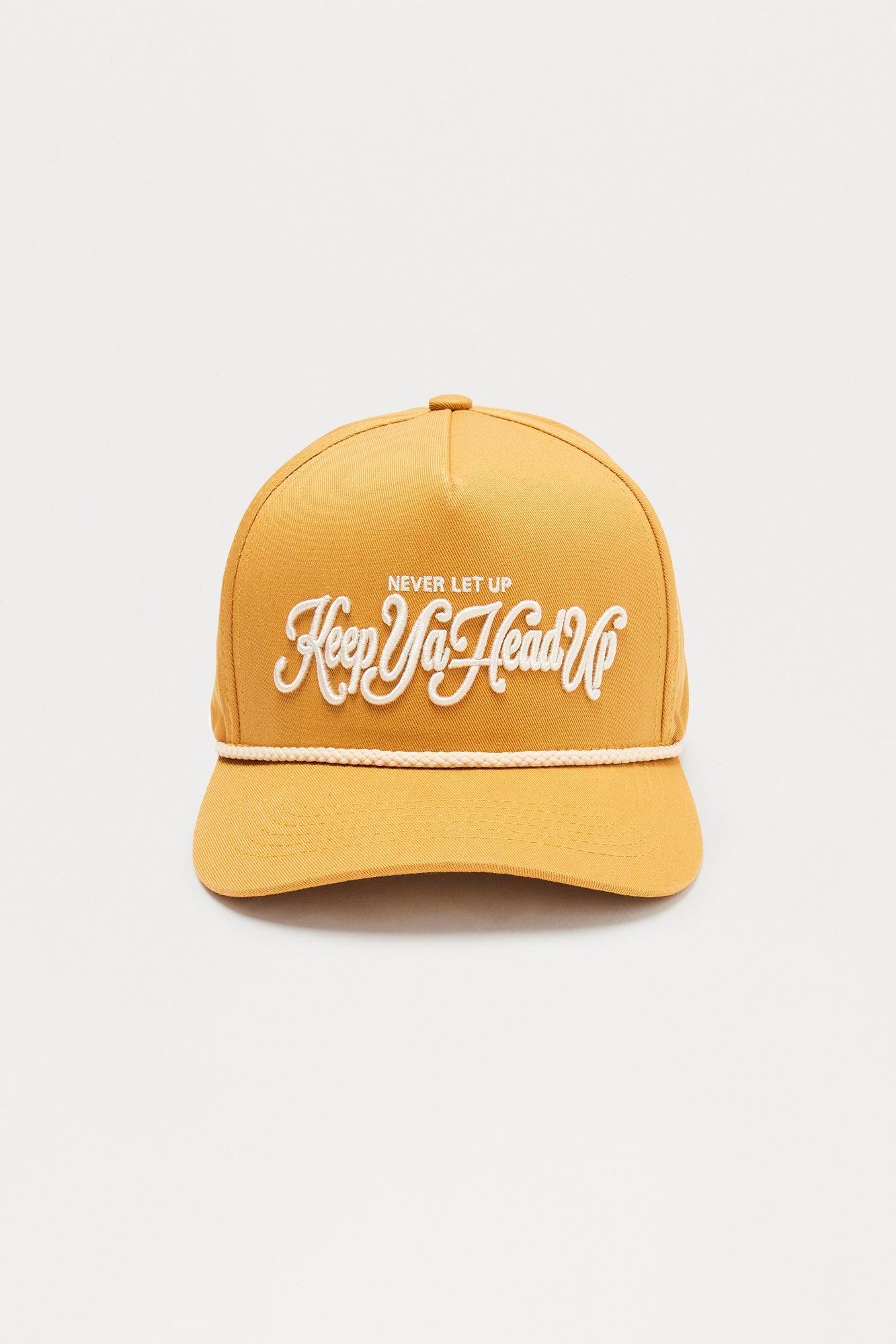 Never Let Up Structured Snapback Hat - Mustard Fashion Nova