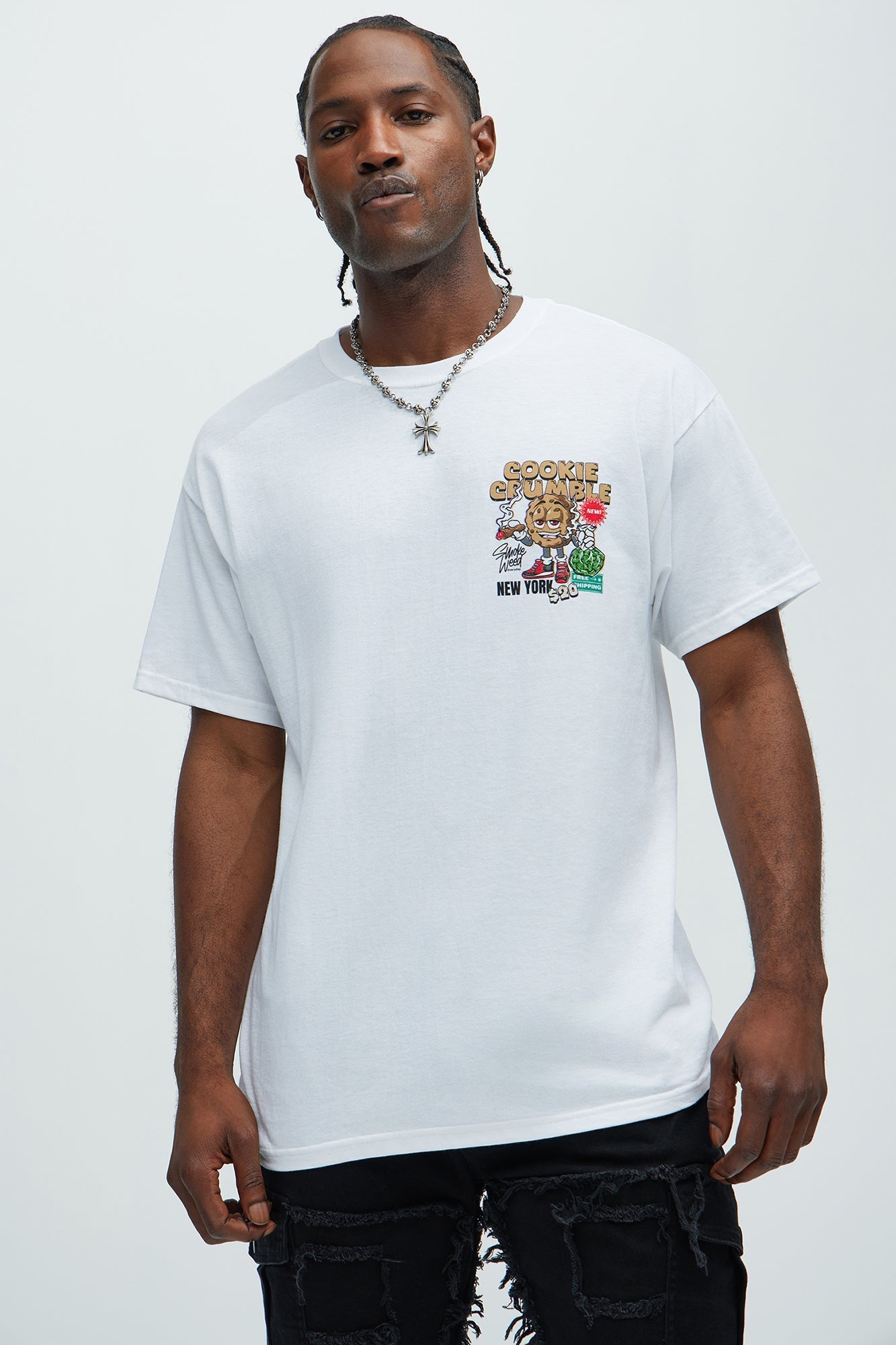 Cookie Crumble Short Sleeve Tee - White Fashion Nova