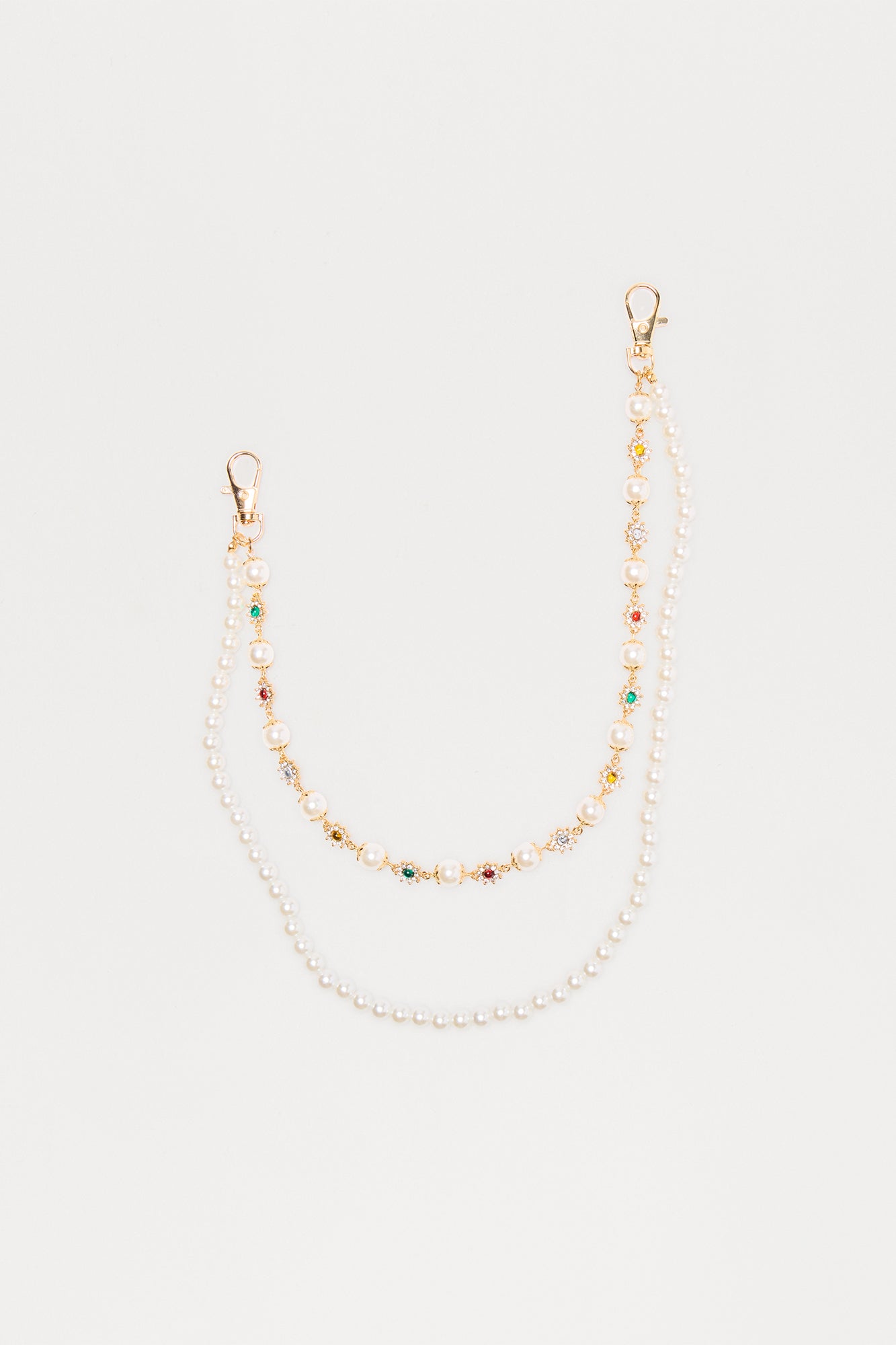 Royal Treatment Layered Pant Chain - White/Gold Fashion Nova