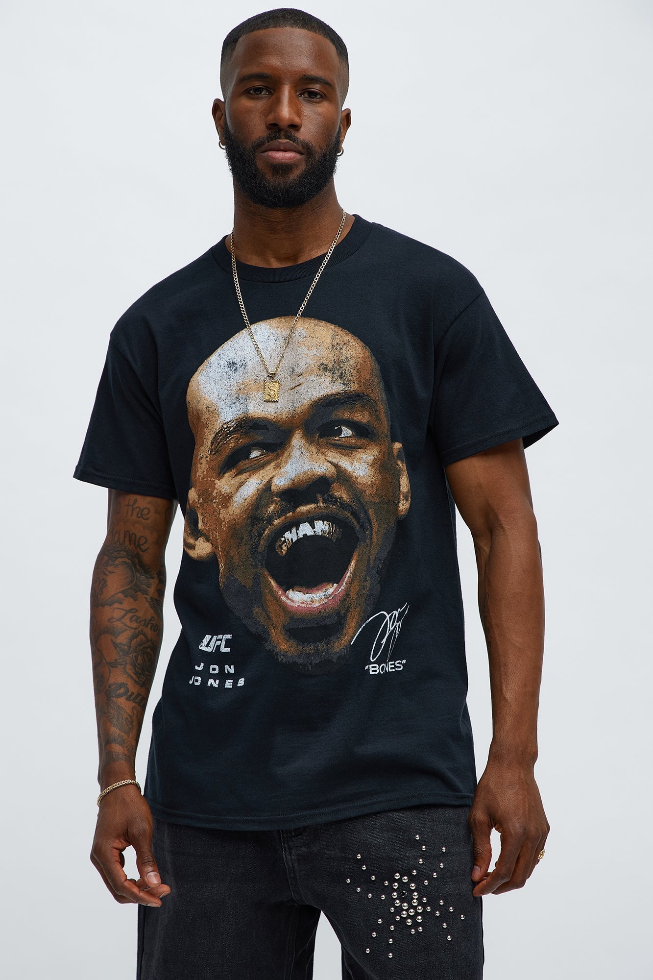 UFC Jon Bones Jones Short Sleeve Tee - Black Fashion Nova