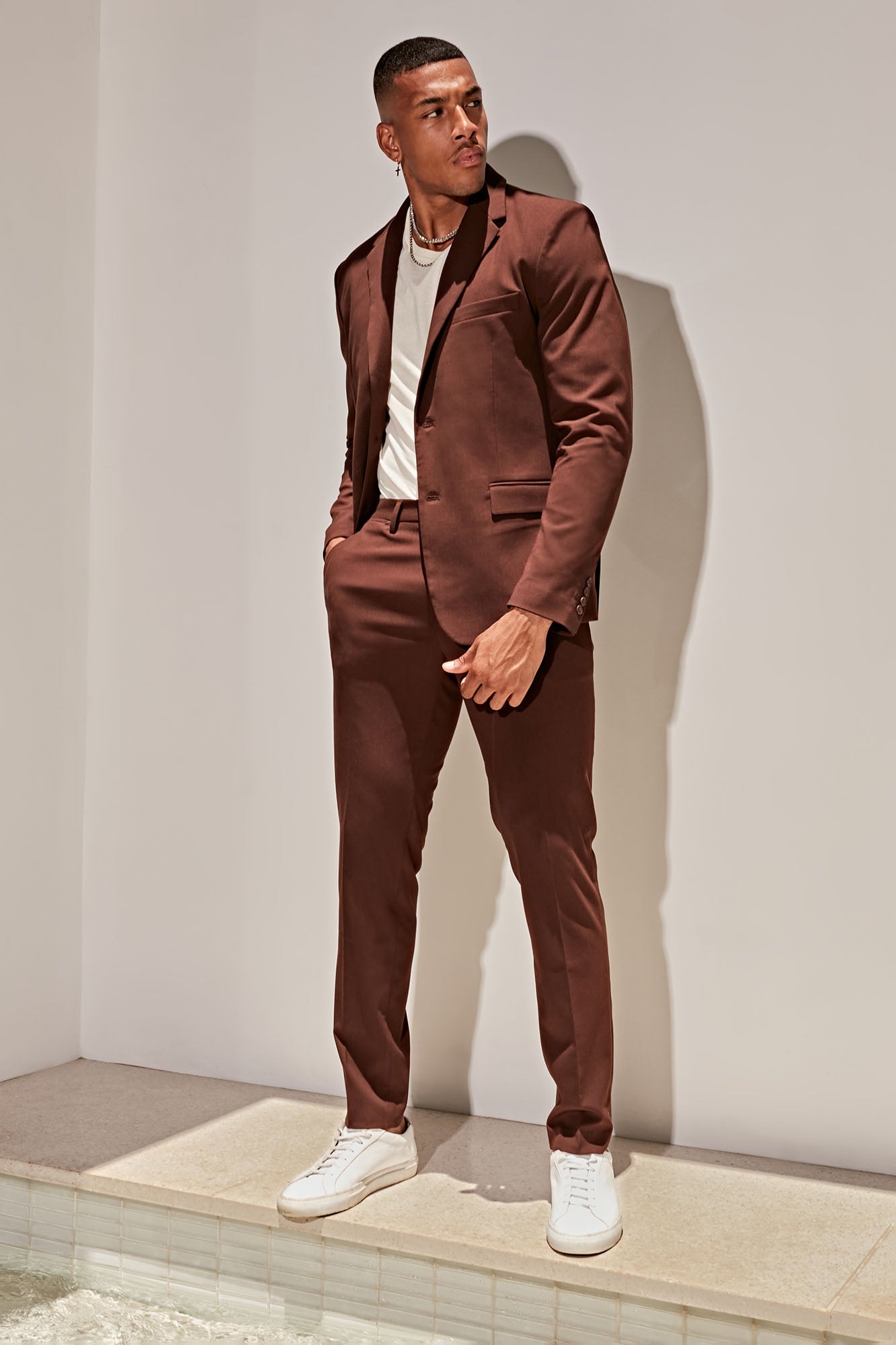 The Modern Stretch Slim Trouser - Brown Fashion Nova