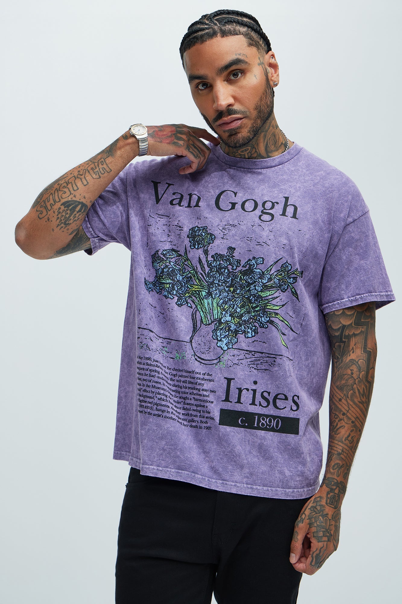 Vincent Van Gogh Irises Short Sleeve Tee - Purple Fashion Nova