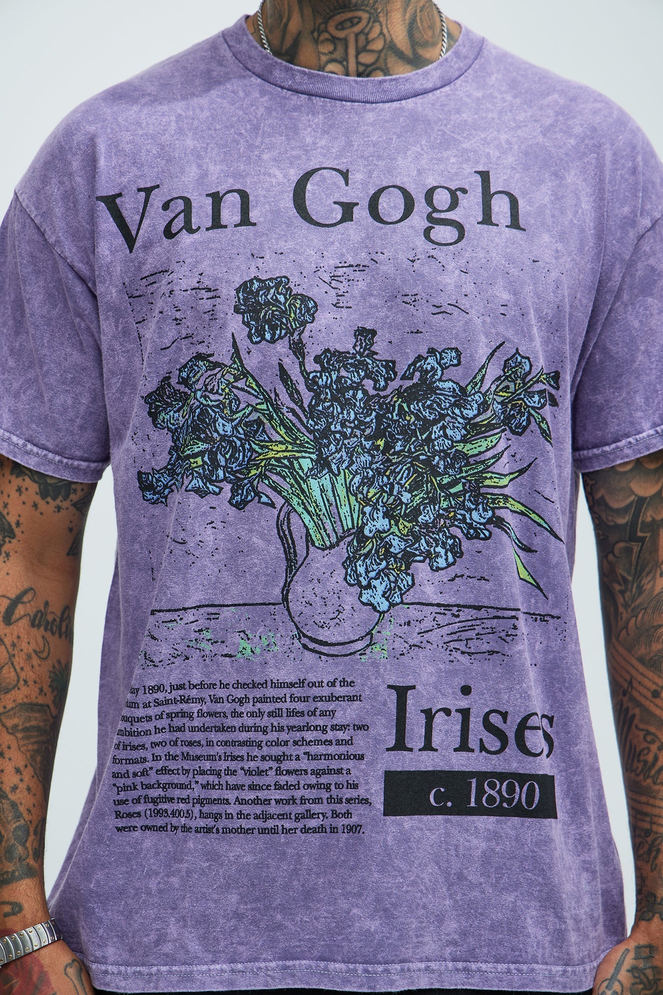 Vincent Van Gogh Irises Short Sleeve Tee - Purple Fashion Nova
