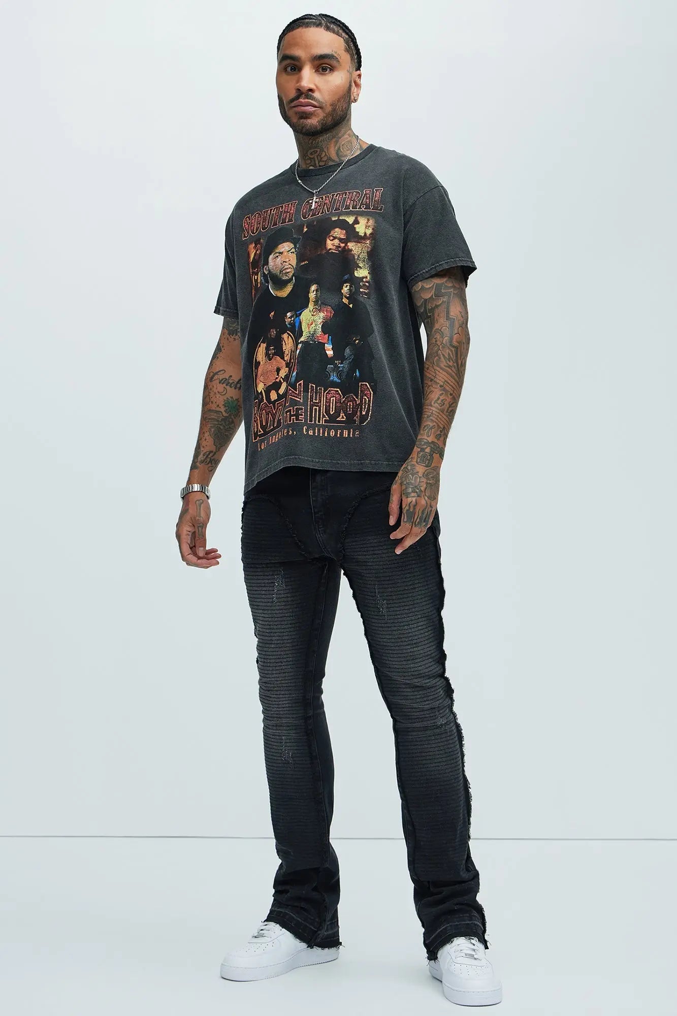Boyz N The Hood South Central LA Oversized Short Sleeve Tee - Black Fashion Nova