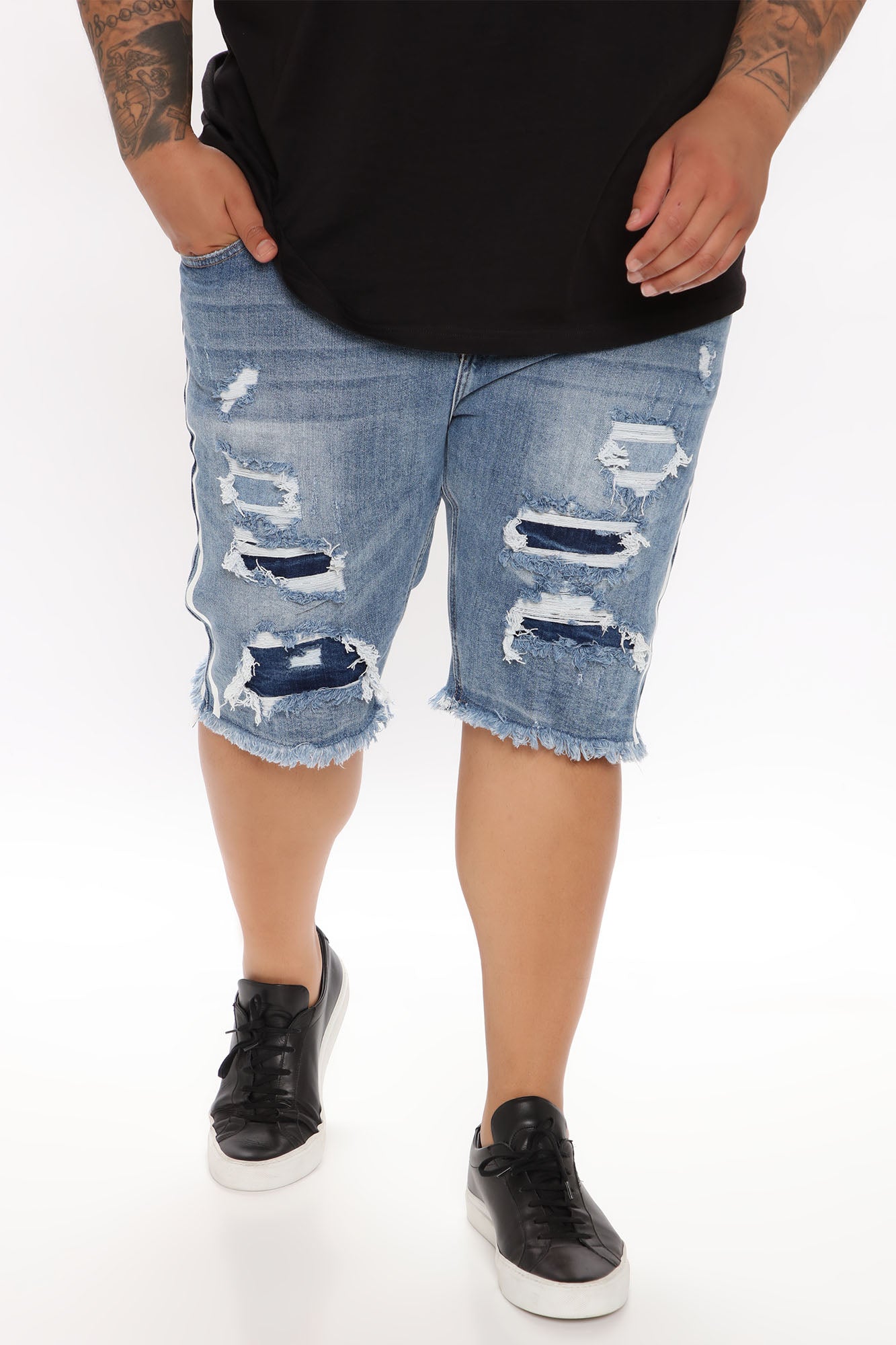 Picture Me Rollin Striped Denim Shorts - MediumWash Fashion Nova