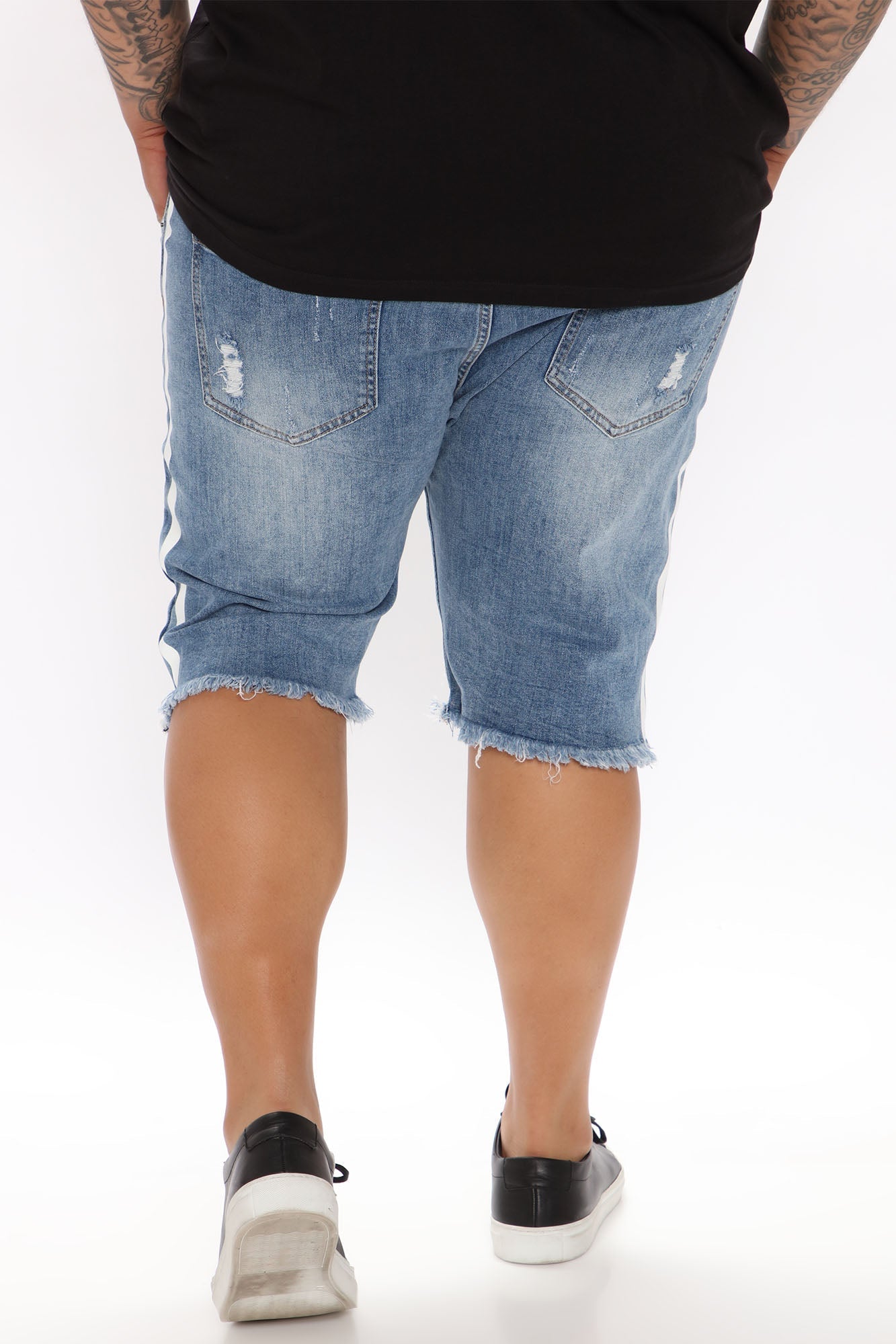 Picture Me Rollin Striped Denim Shorts - MediumWash Fashion Nova
