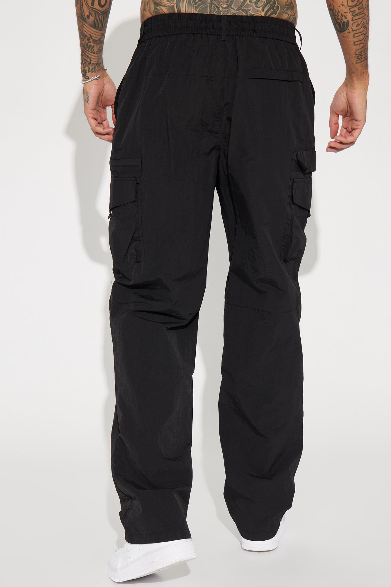 Echo Nylon Straight Cargo Pants - Black Fashion Nova