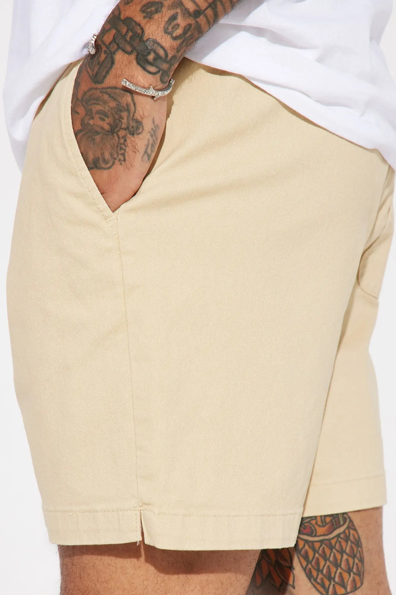 Twill Volley Shorts - Khaki Fashion Nova