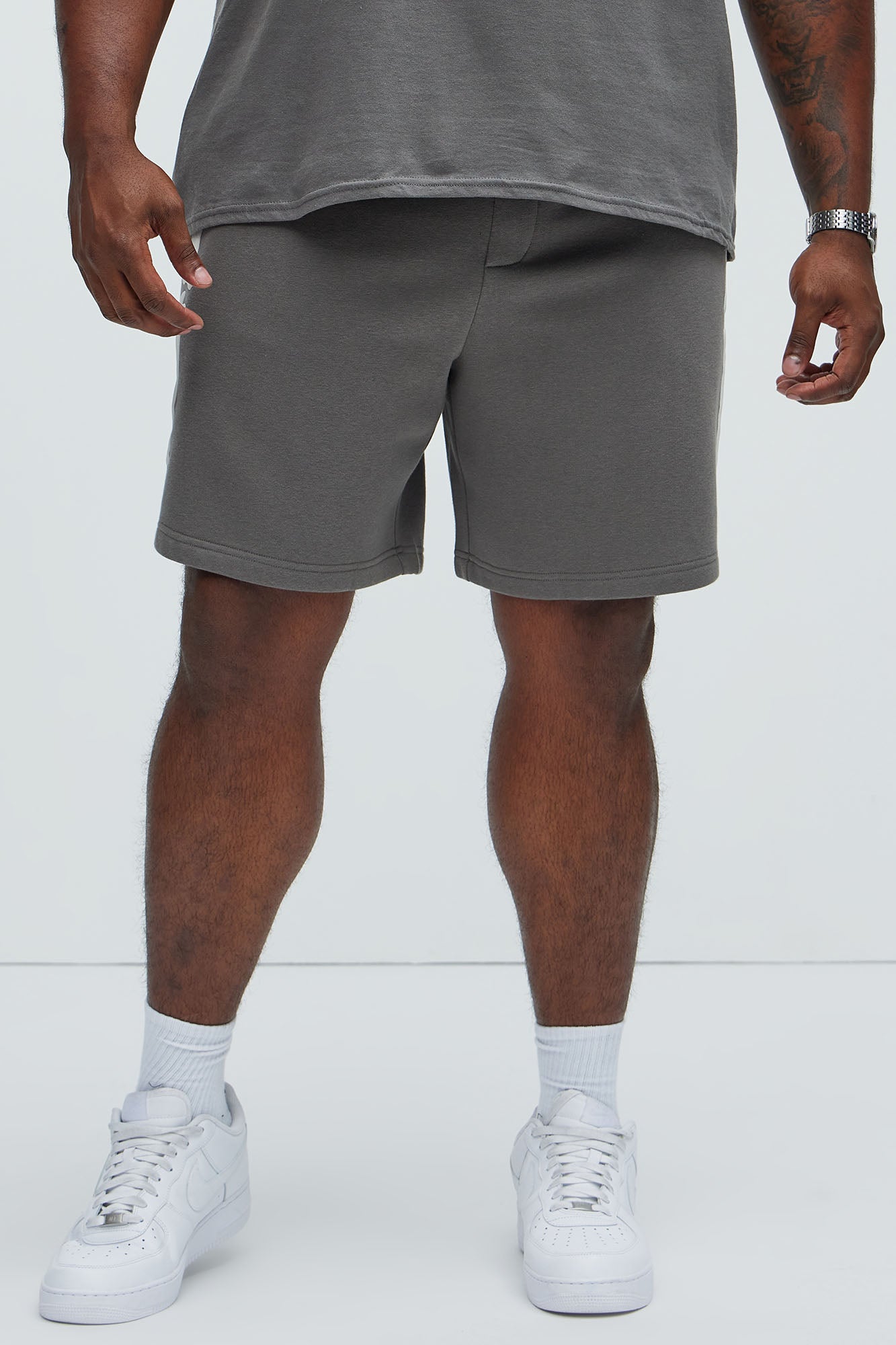 Tyson Bones Relaxed Shorts - Charcoal Fashion Nova