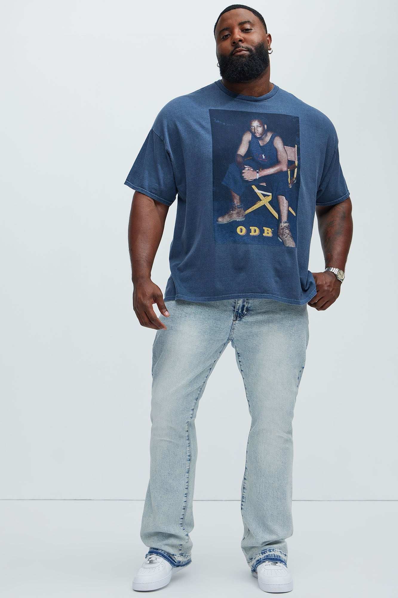 Cornell Stacked Skinny Flare Jeans - Bleach Blue Wash Fashion Nova