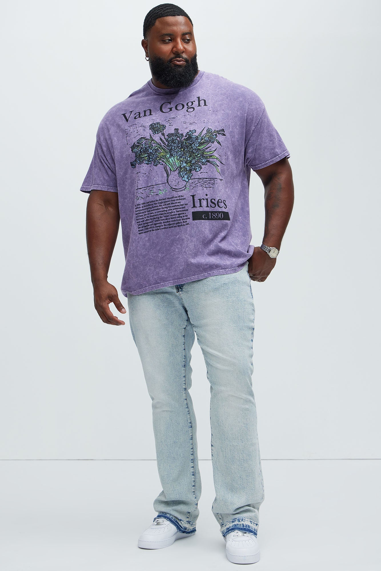 Vincent Van Gogh Irises Short Sleeve Tee - Purple Fashion Nova